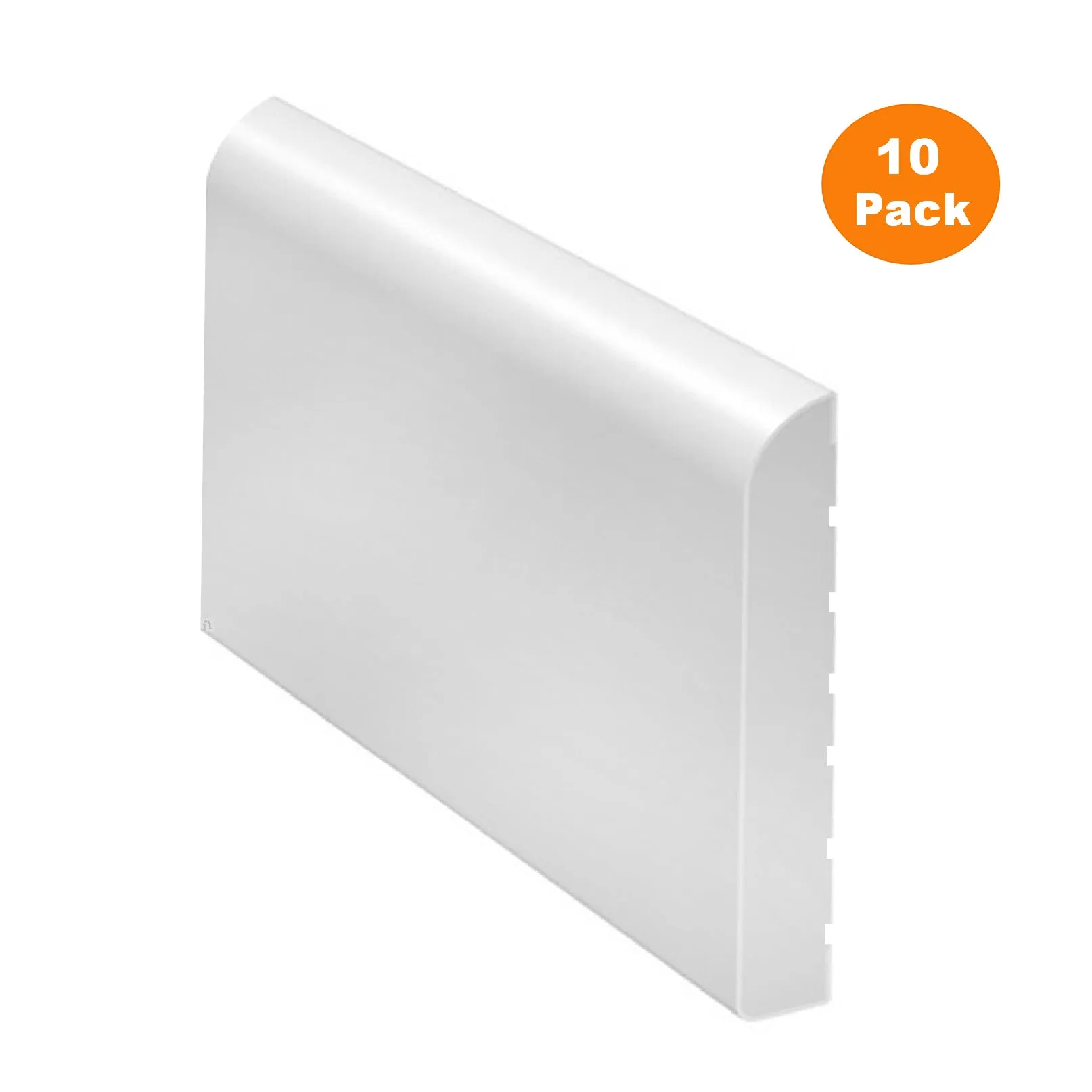 10 x White Bullnose Plastic Trim 2.5 Metre Lengths