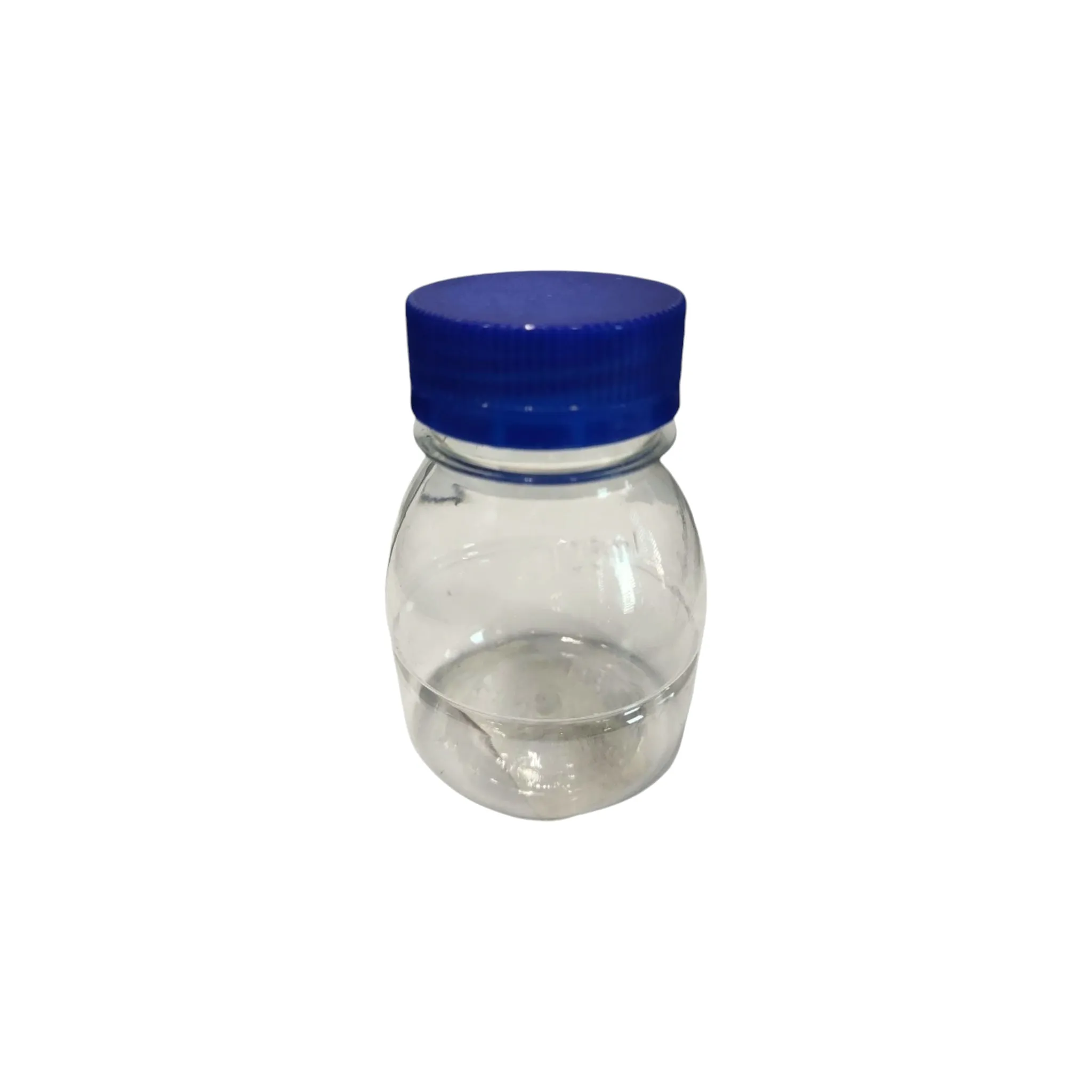 125ml PET Plastic Storage Jar Round Clear with Blue Lid