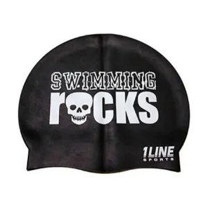 1Line Sports Swimming Rocks Silicone Swim Cap