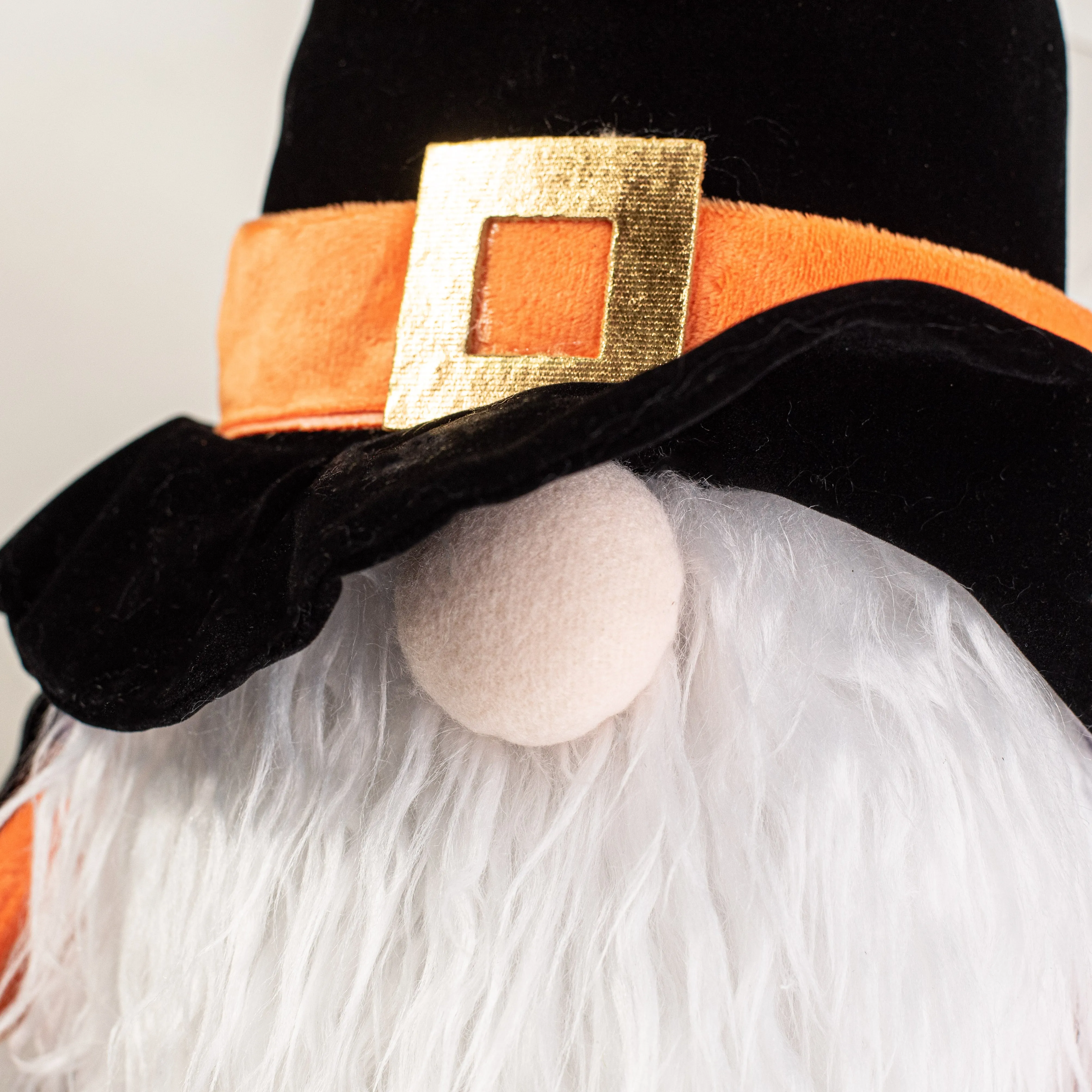 22" Plush Witch Gnome: Orange & Black