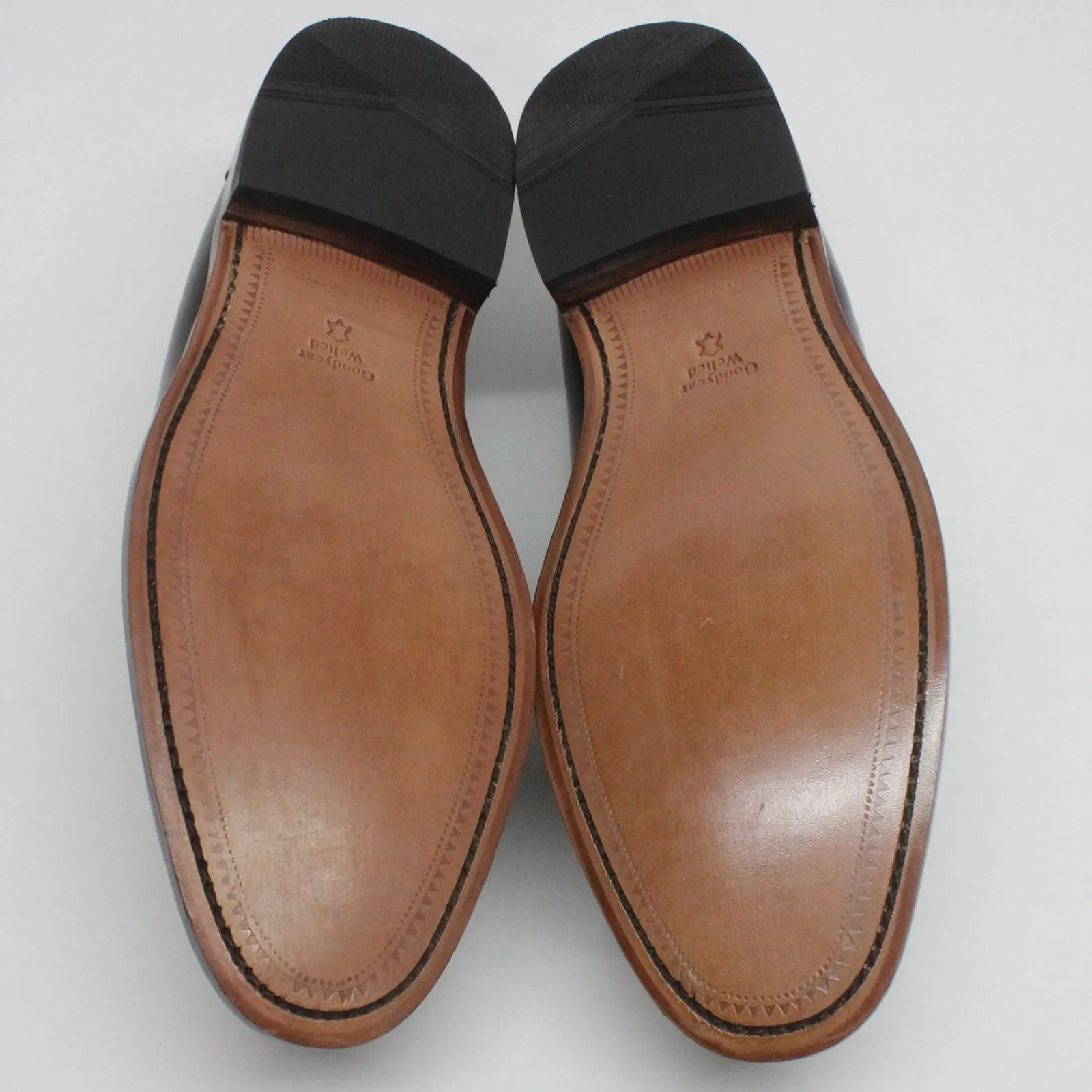 256B-BLK Leather Men's Slip On Shoes - UK 8.5 - US 9.5 Men - EU 43