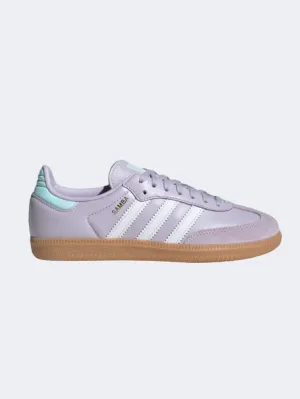 Adidas Samba Og Girls Original Shoes Silver/White/Aqua