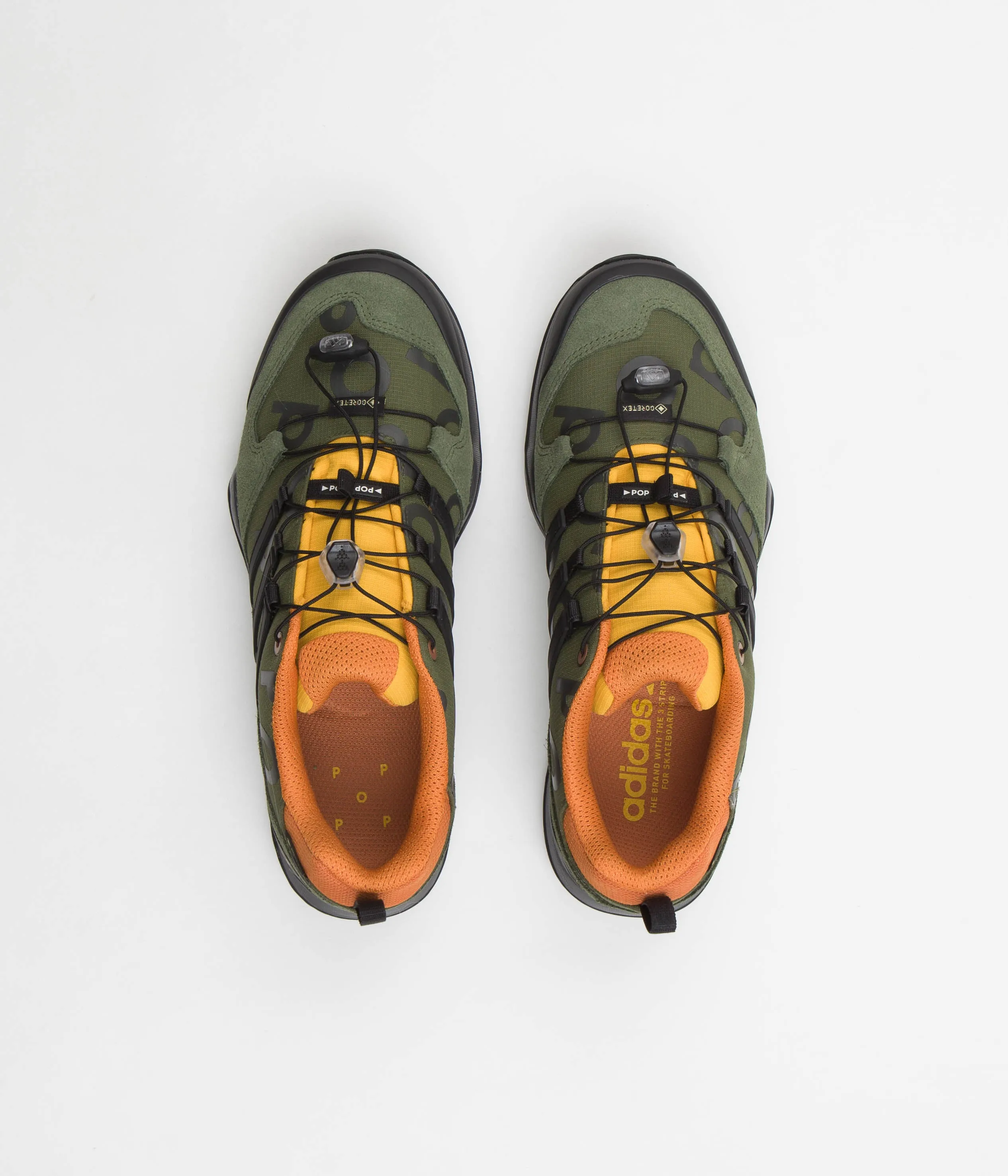 Adidas x Pop Trading Company Swift R2 GTX Shoes - Wild Pine / Core Black / Semi Solar Yellow