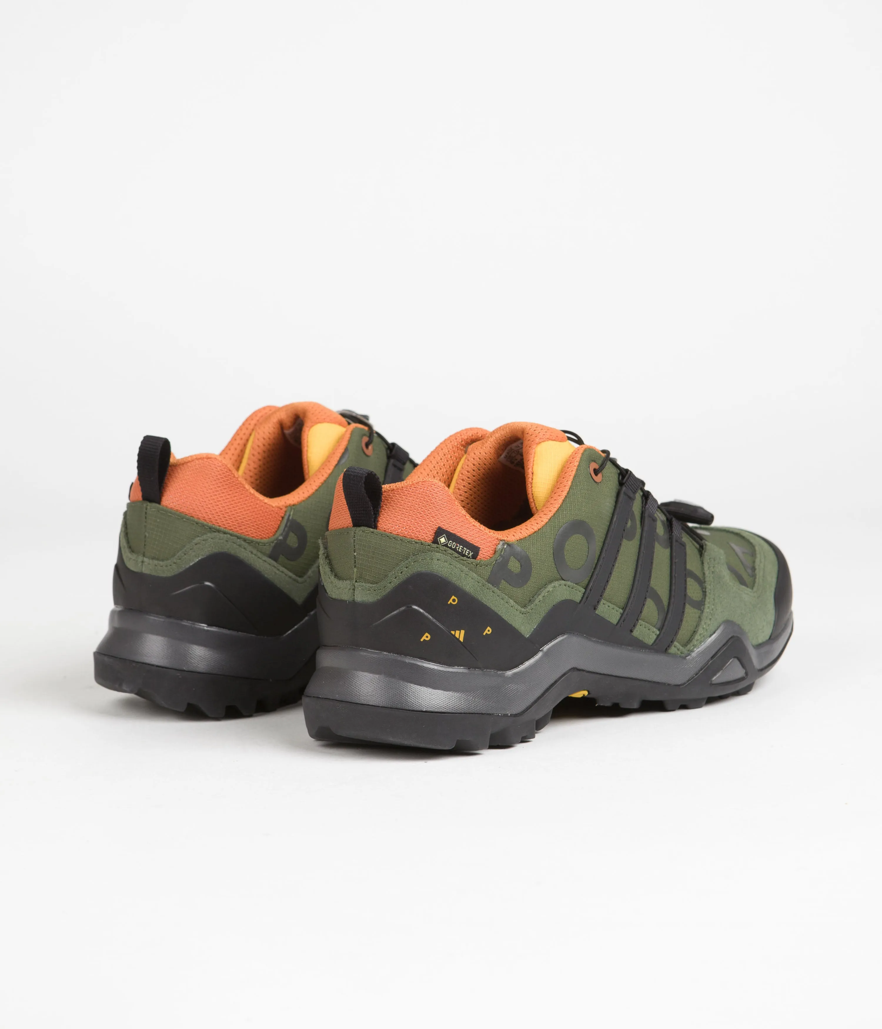 Adidas x Pop Trading Company Swift R2 GTX Shoes - Wild Pine / Core Black / Semi Solar Yellow