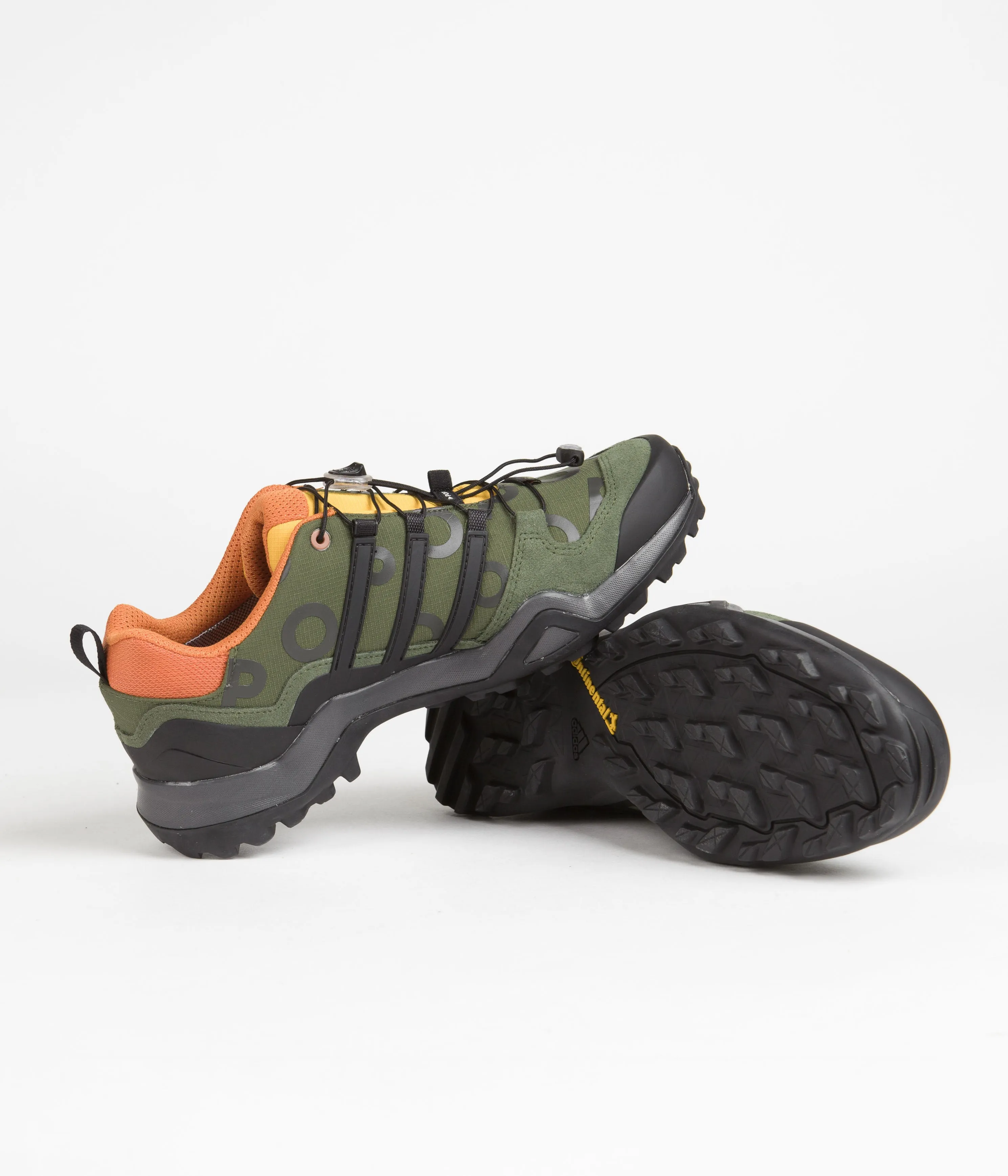 Adidas x Pop Trading Company Swift R2 GTX Shoes - Wild Pine / Core Black / Semi Solar Yellow