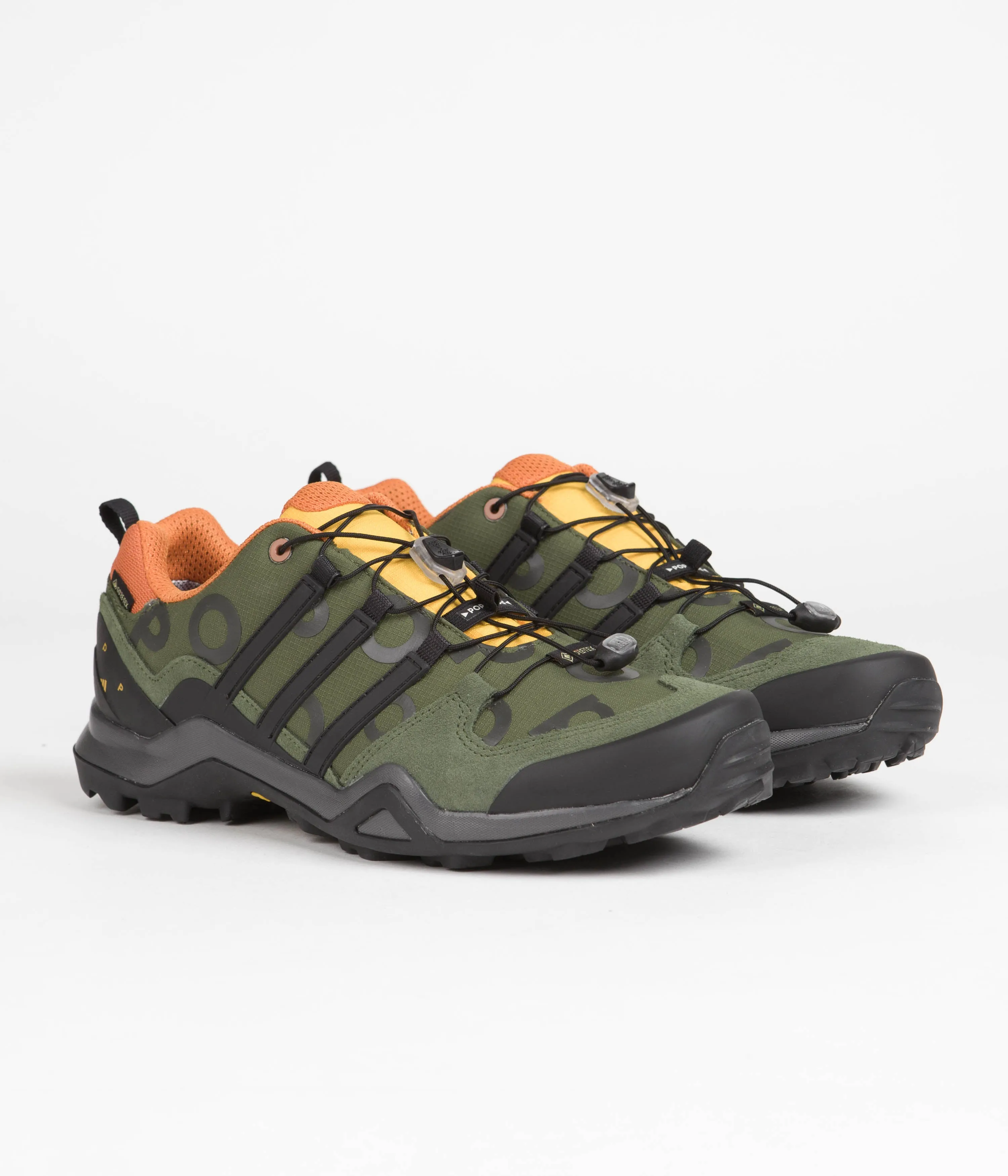 Adidas x Pop Trading Company Swift R2 GTX Shoes - Wild Pine / Core Black / Semi Solar Yellow