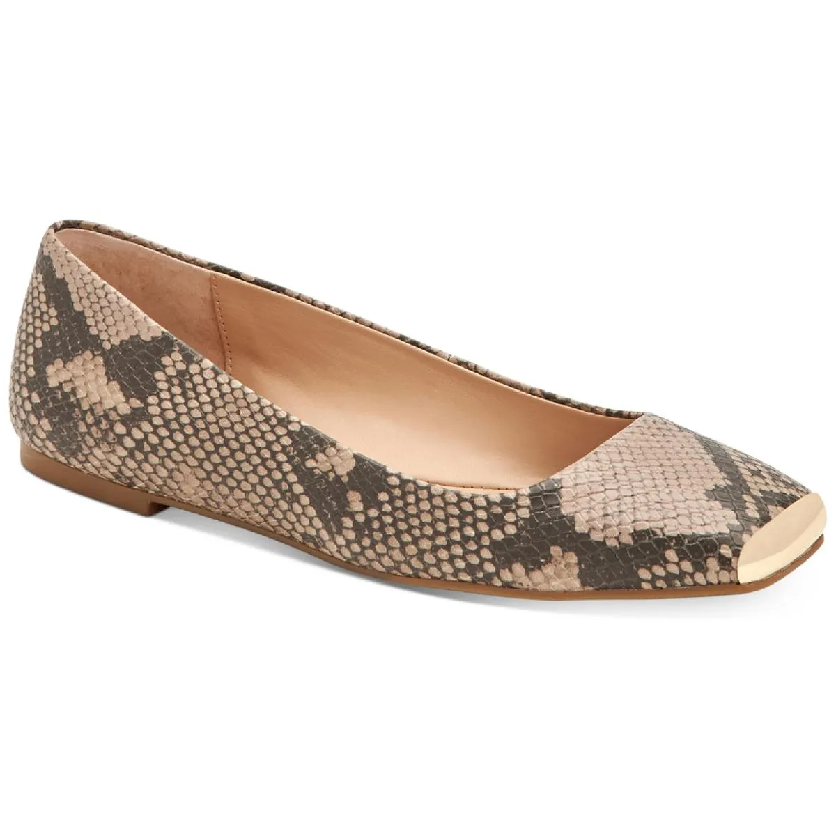 Alfani Womens Neptoon Snake Print Square Toe Ballet Flats