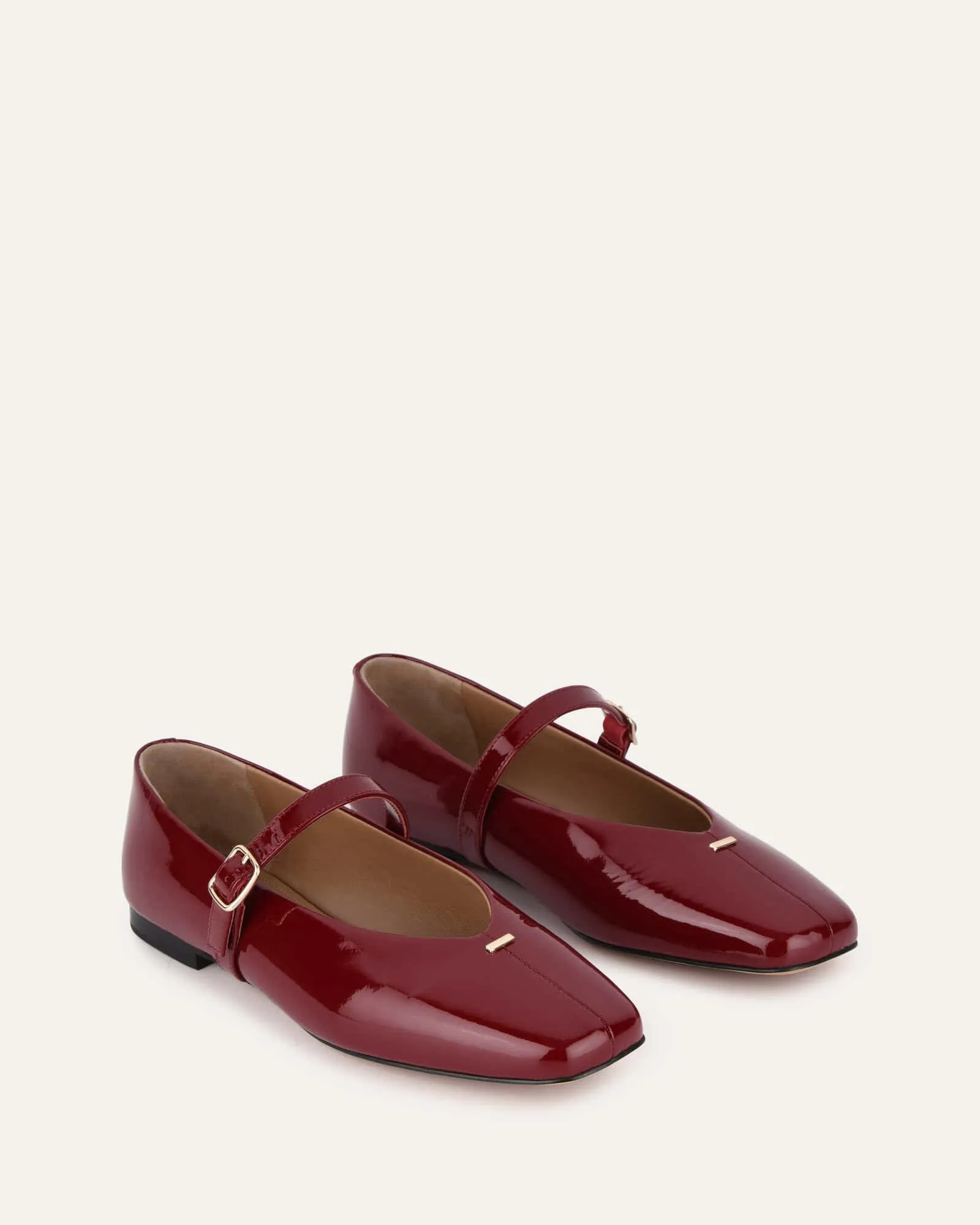 APRIL CASUAL FLATS RUBY RED PATENT