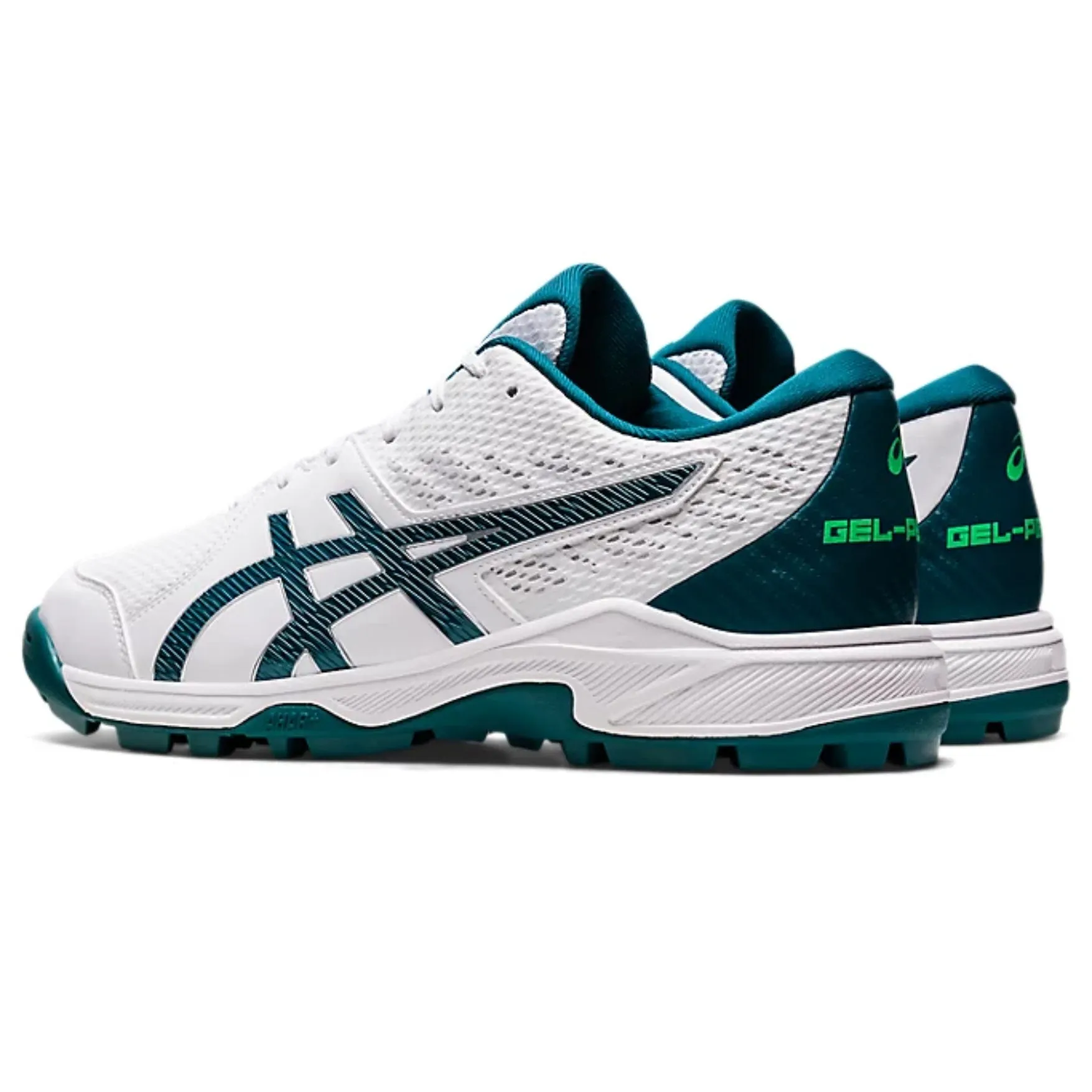 Asics Shoes, Gel-Peake 2, Cricket Shoes White Velvet Pine 2024 Model