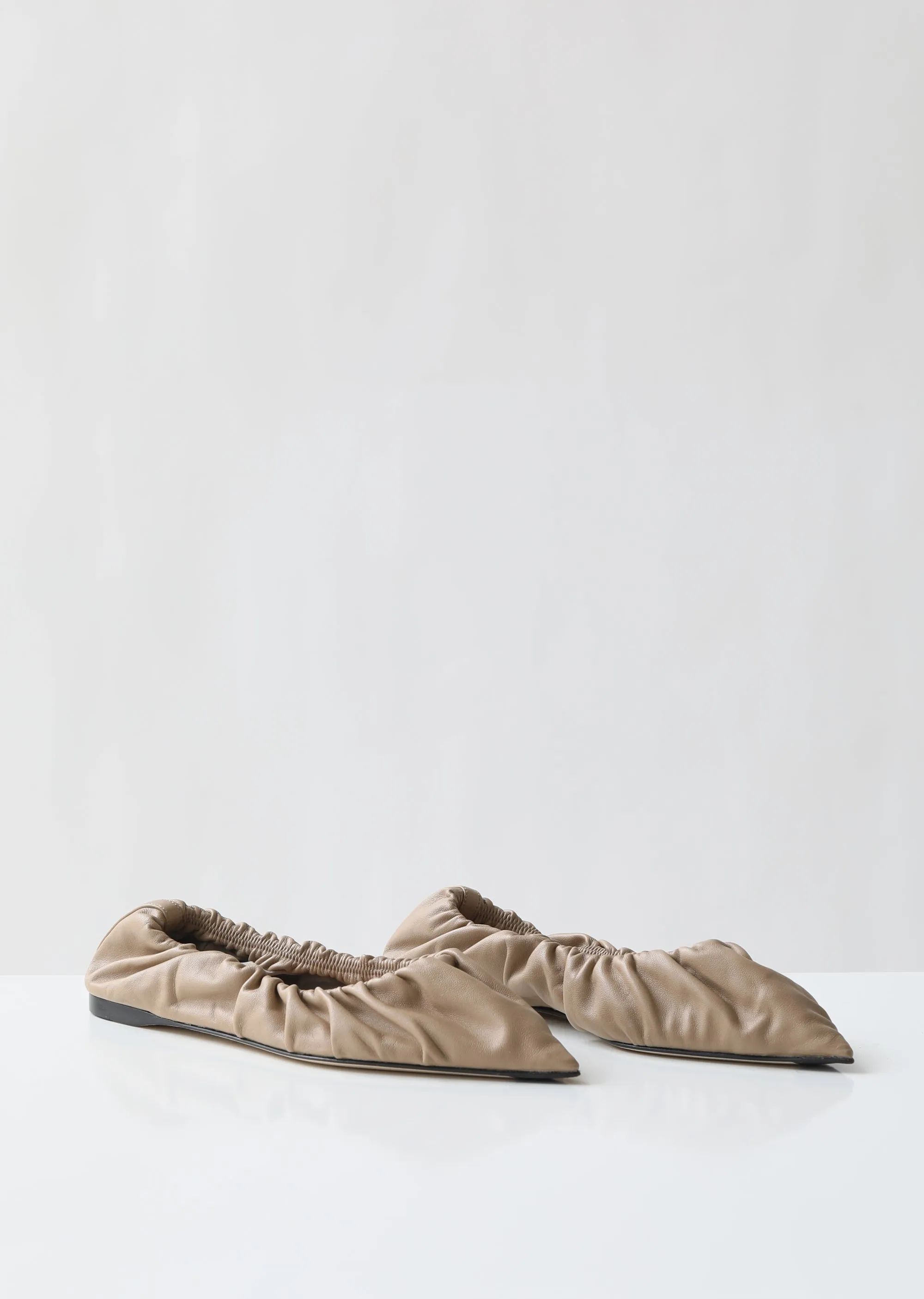 Babette Ruched Leather Flats