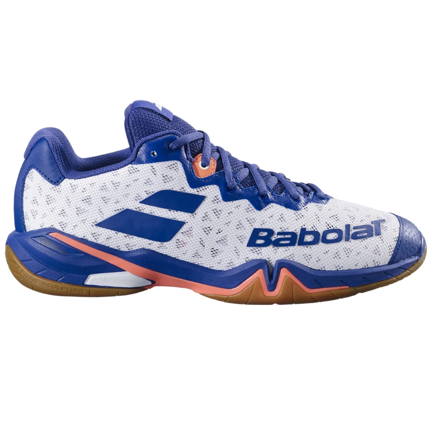 Babolat Shadow Tour 4 Men Badminton Shoes, White/Blue Navy