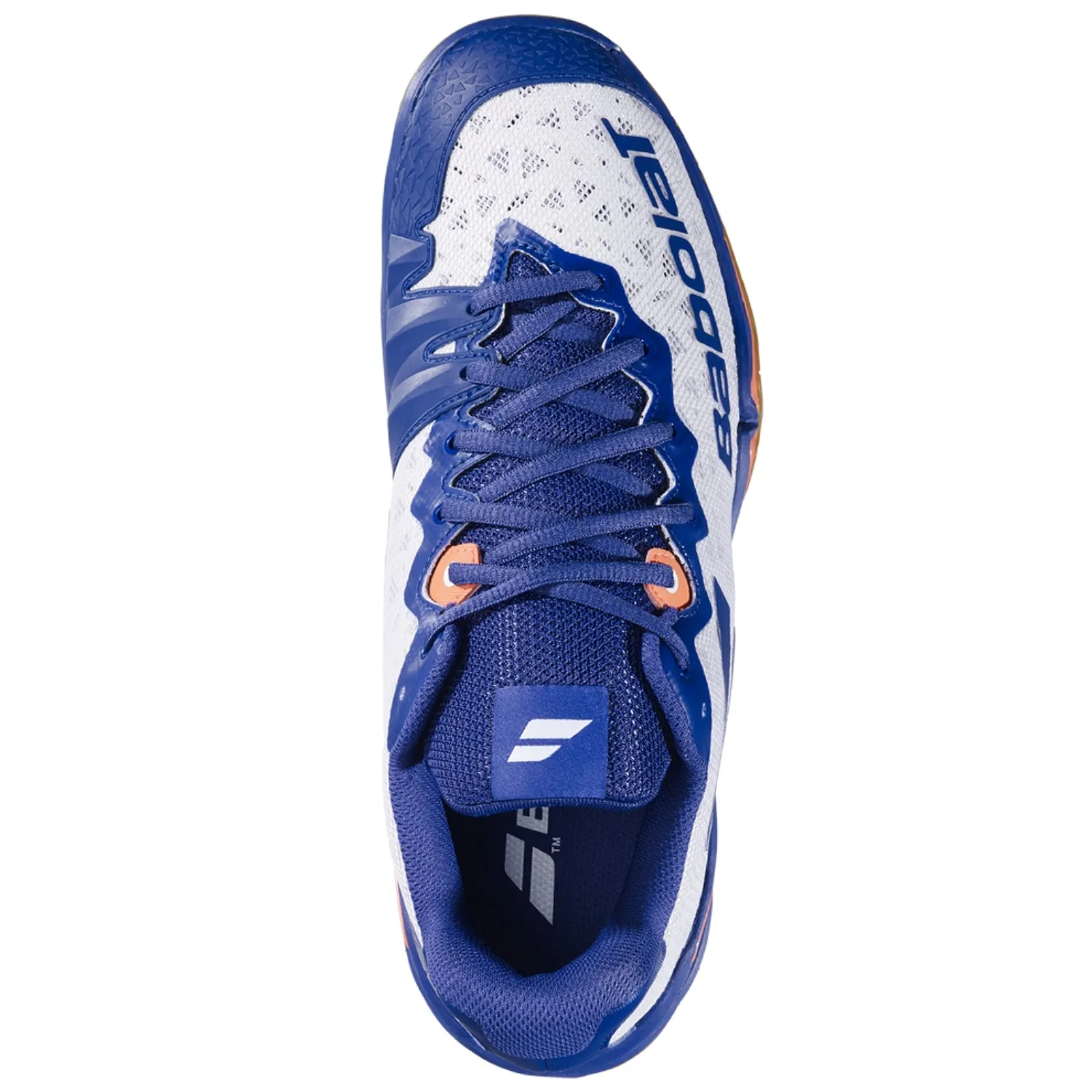 Babolat Shadow Tour 4 Men Badminton Shoes, White/Blue Navy