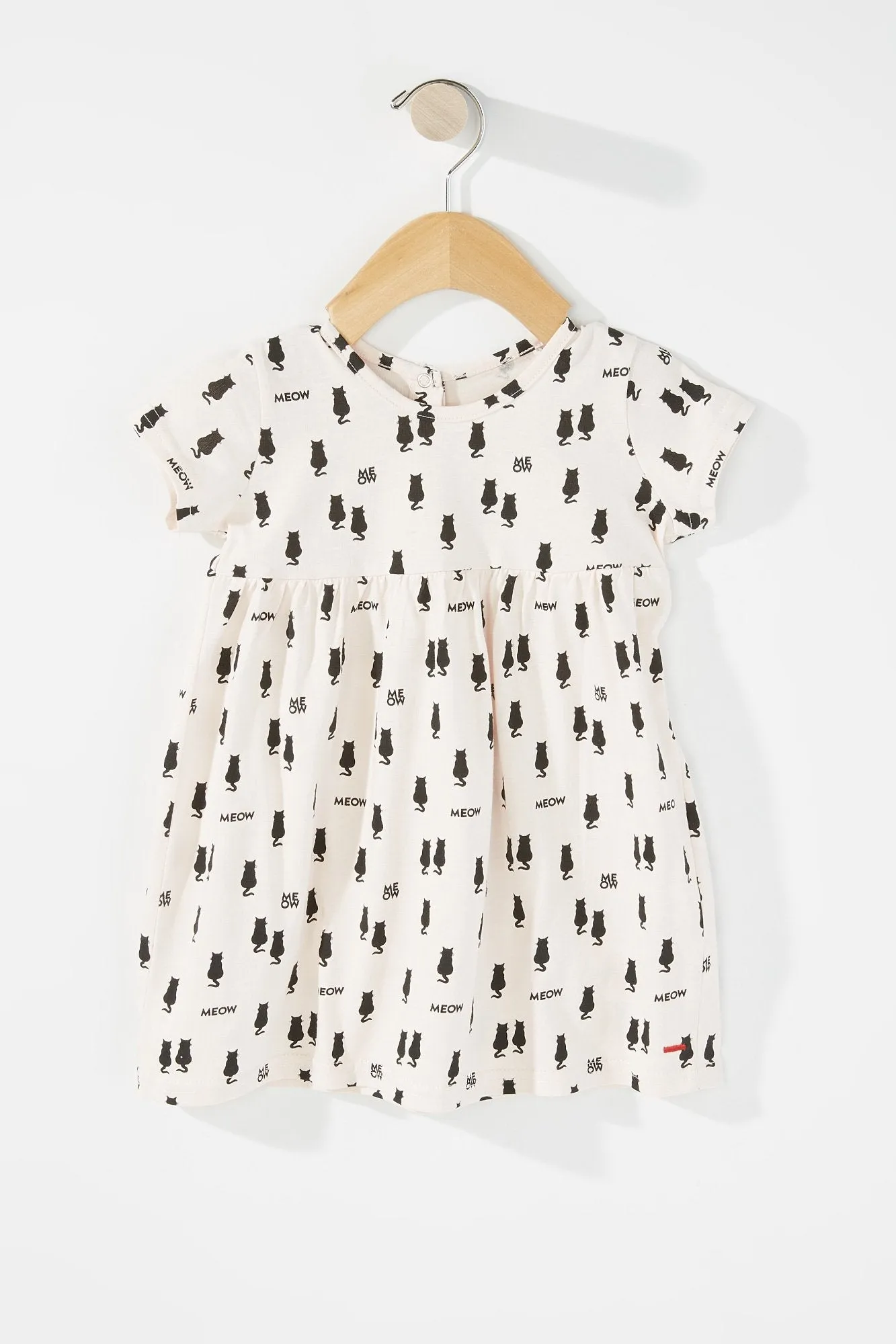 Baby Girl Cat Meow Graphic T-Shirt Dress