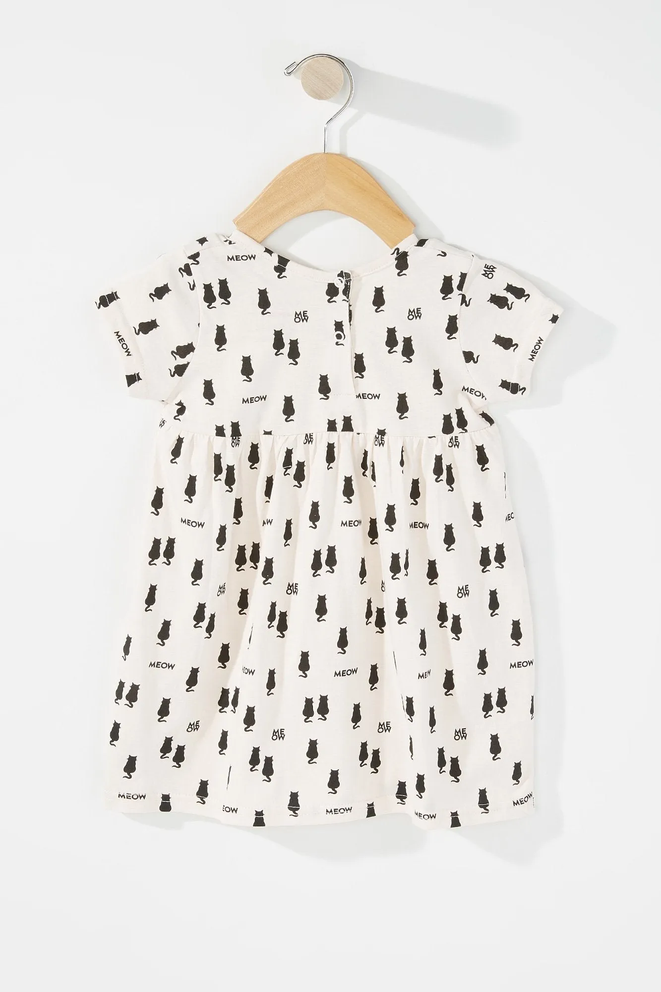 Baby Girl Cat Meow Graphic T-Shirt Dress