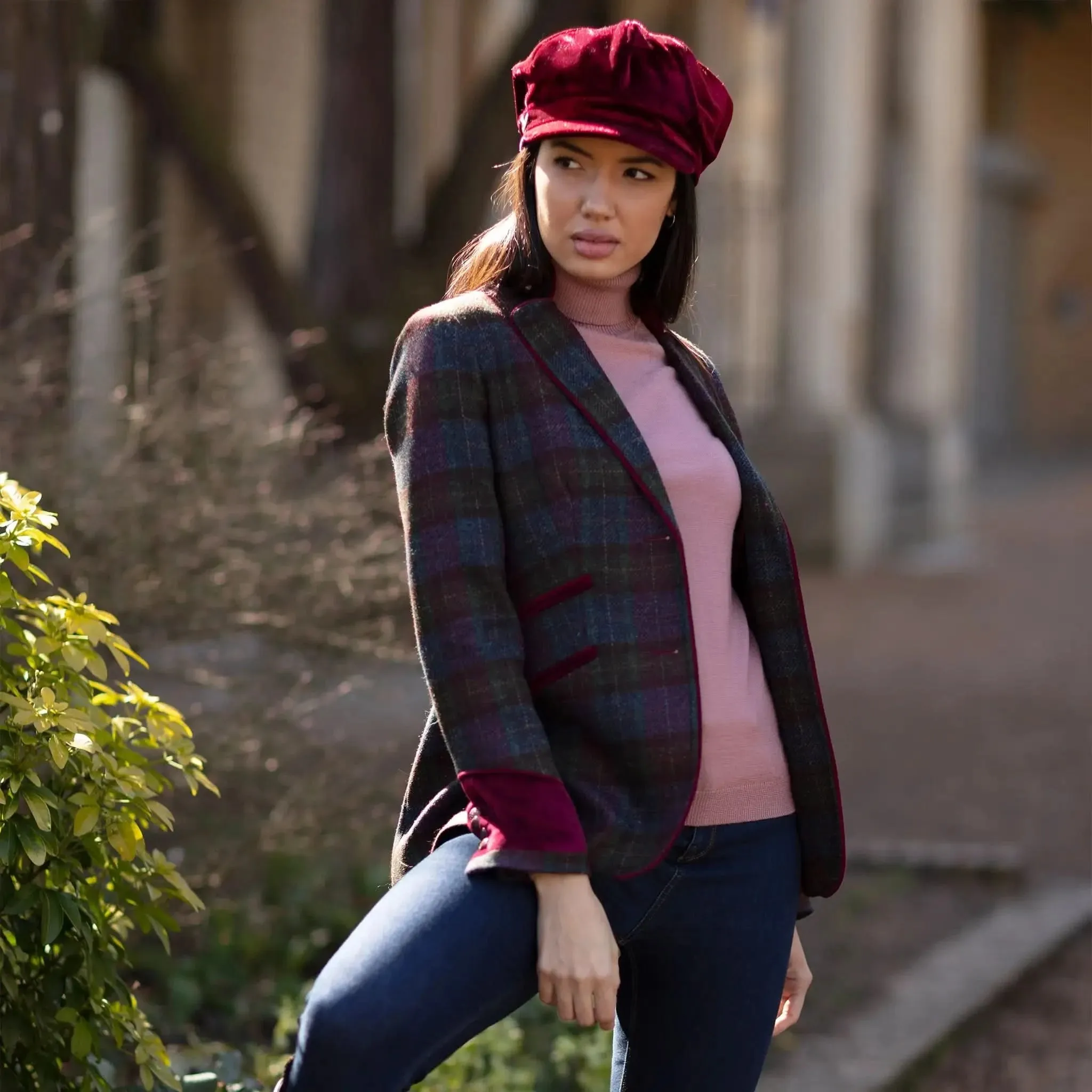 Bakerboy Burgundy Velvet Cap