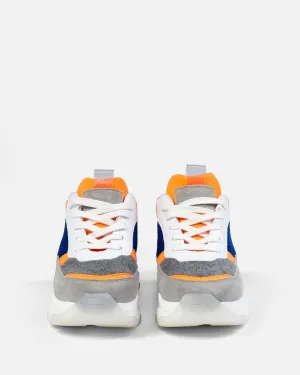 Baskets En Nubuck Belma - Gris Clair Chiné Et Orange