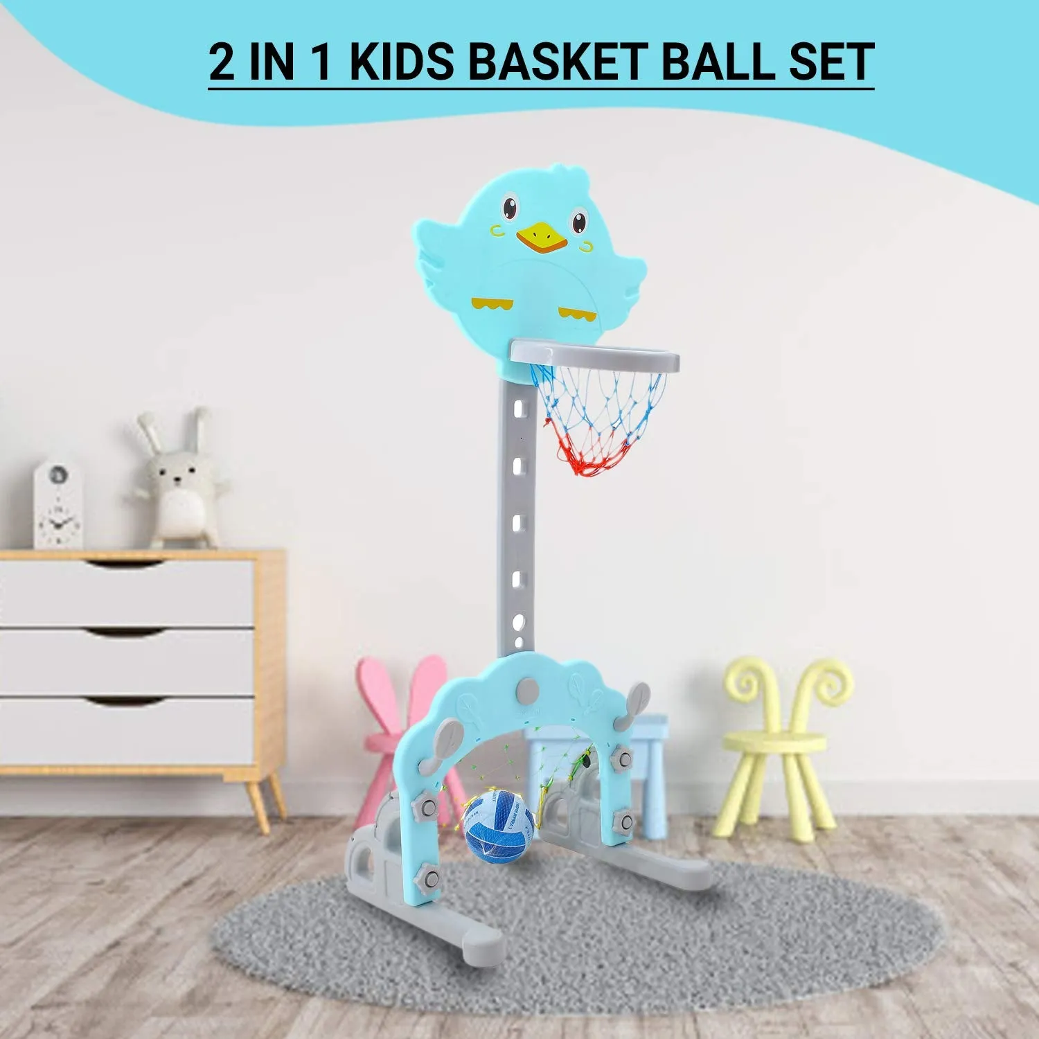 Baybee Multi Activity Sports Basketball Set Toys for Kids with Ball for Babies