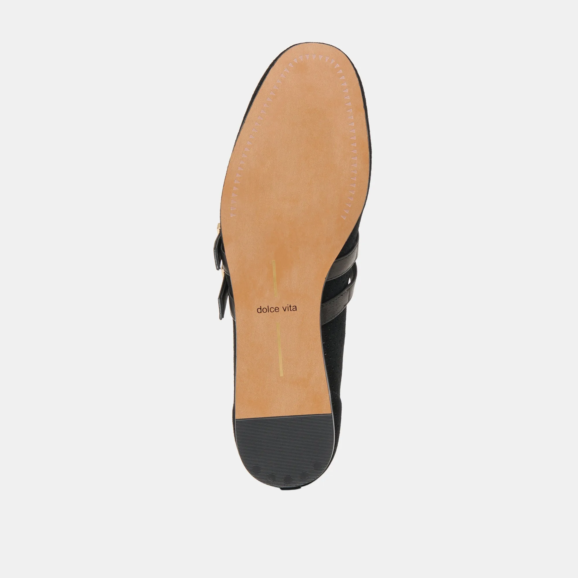 BAYLEE BALLET FLATS ONYX PERFORATED SUEDE