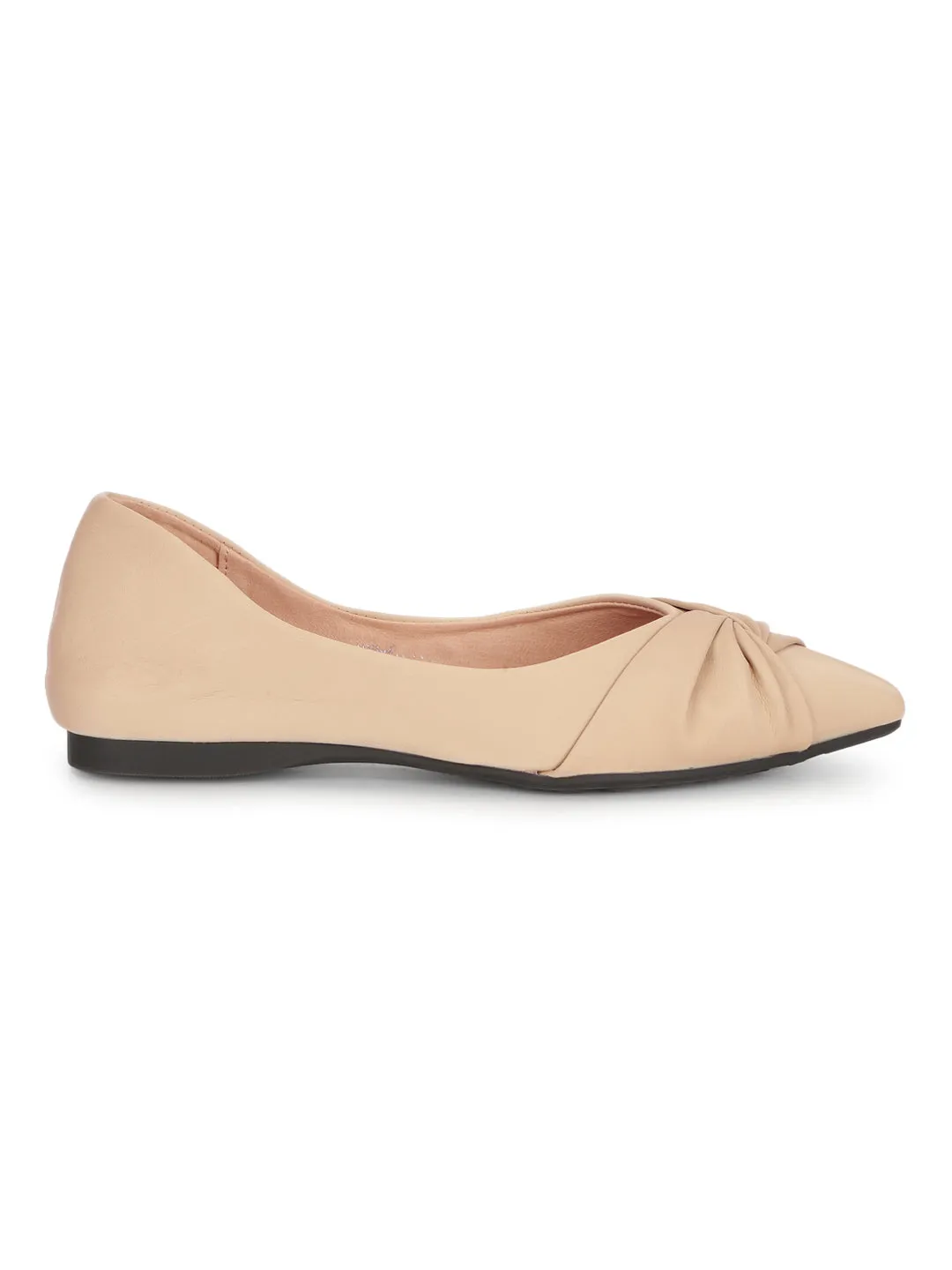 Beige PU Slip-On Stylish Ballerina (TC-RS3647-BEIG)