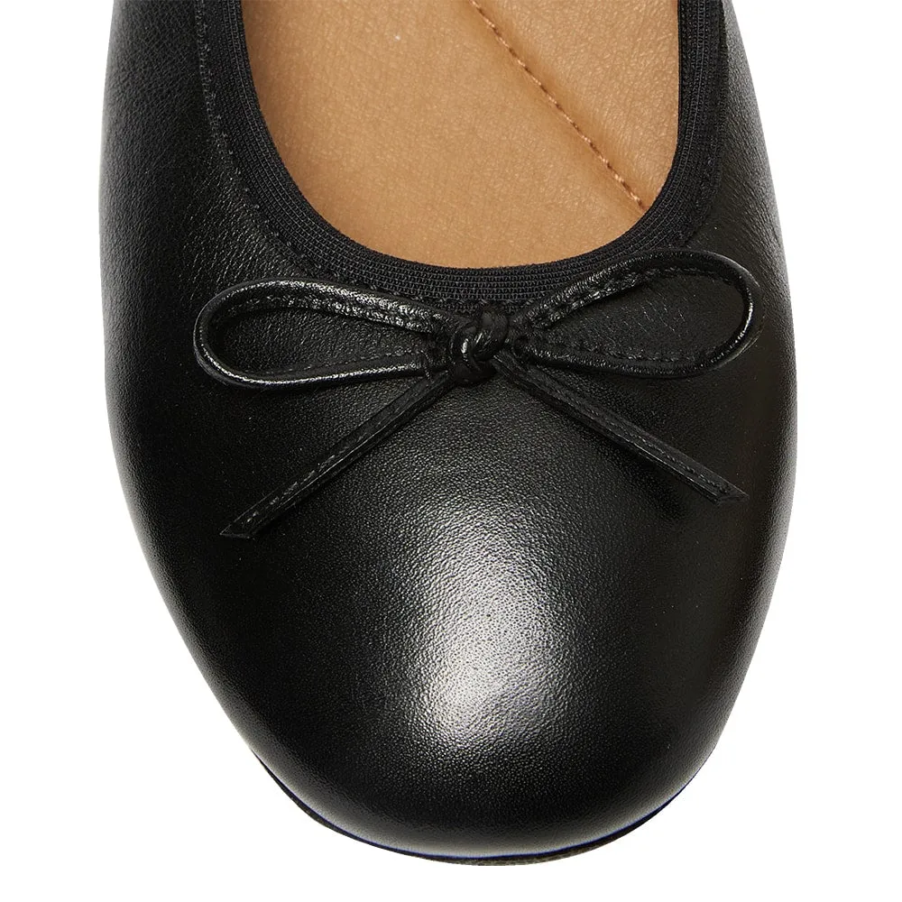 Belamy Flat in Black Leather