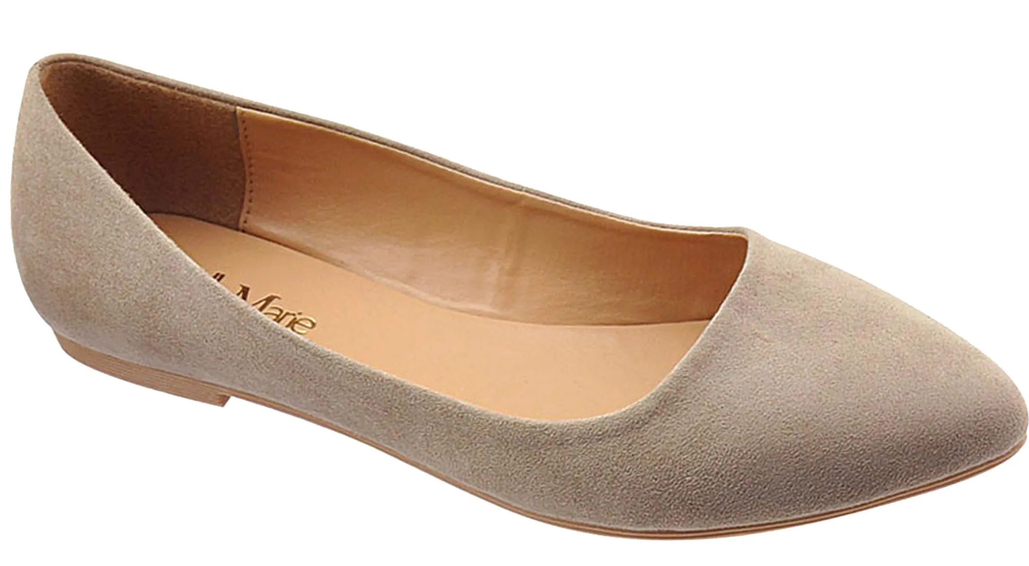 Bella Marie Women's Slip On Comfy Pointed Toe Ballet Flat