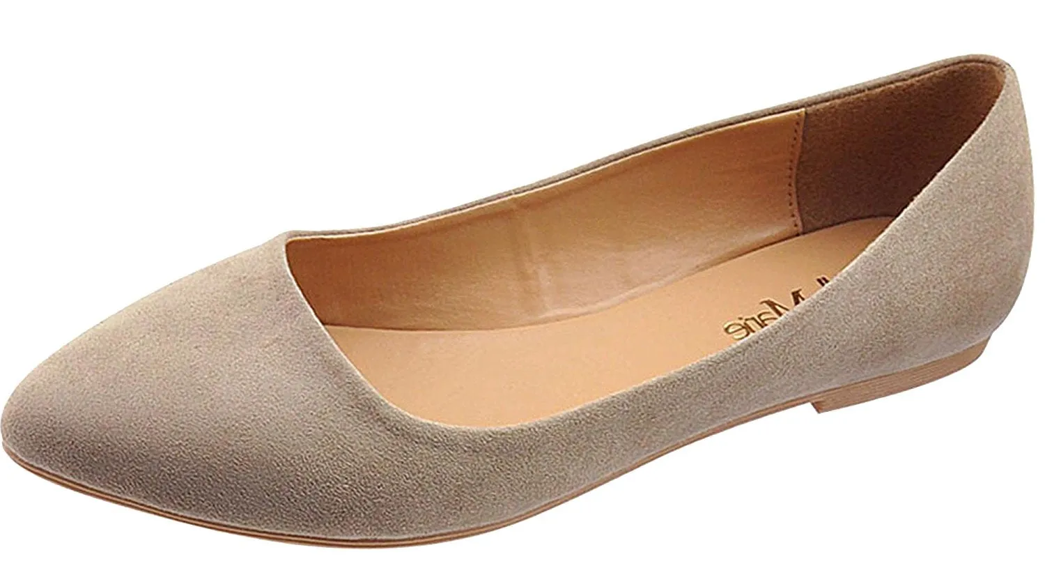 Bella Marie Women's Slip On Comfy Pointed Toe Ballet Flat