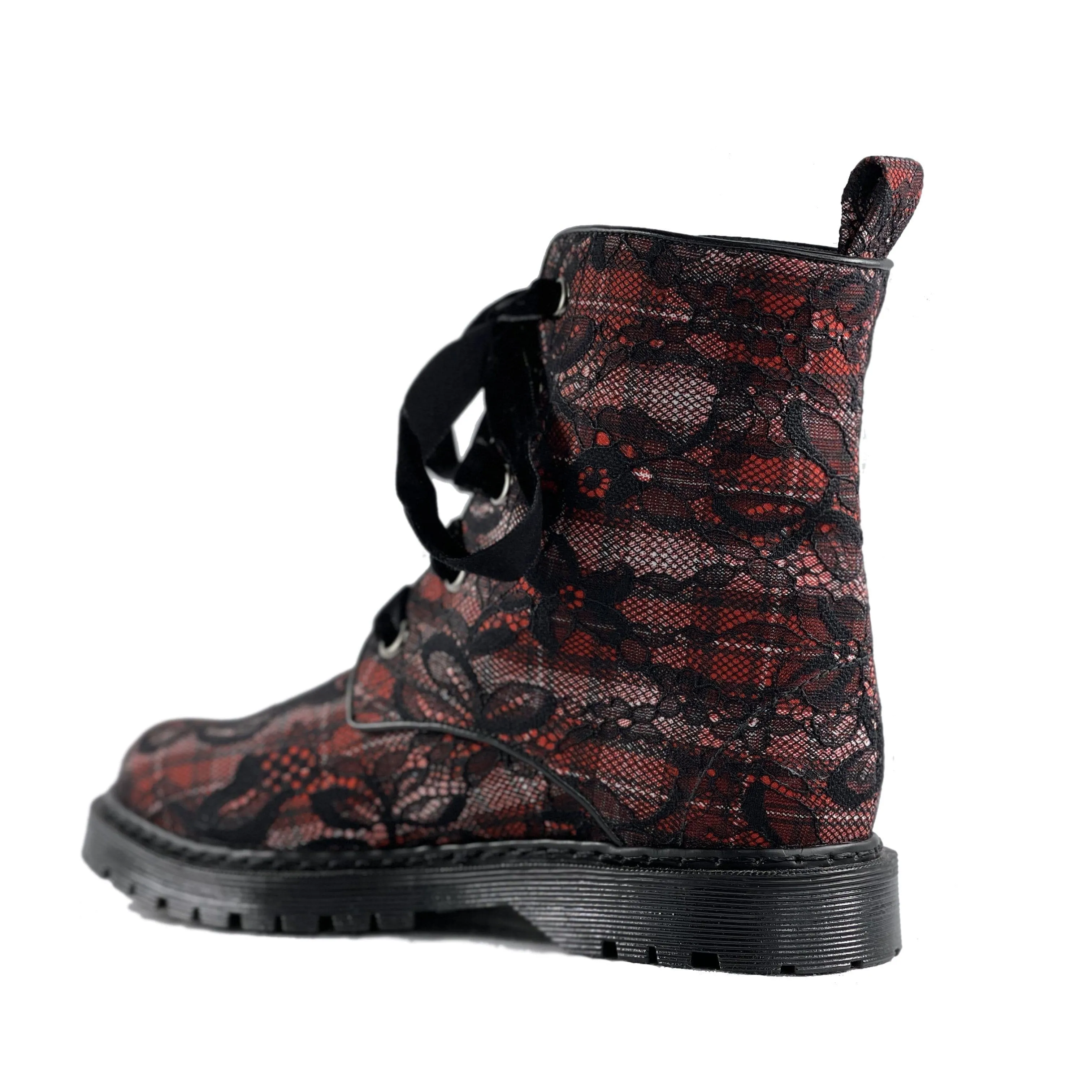 'Billie' vegan combat boots by Zette Shoes - tartan lace