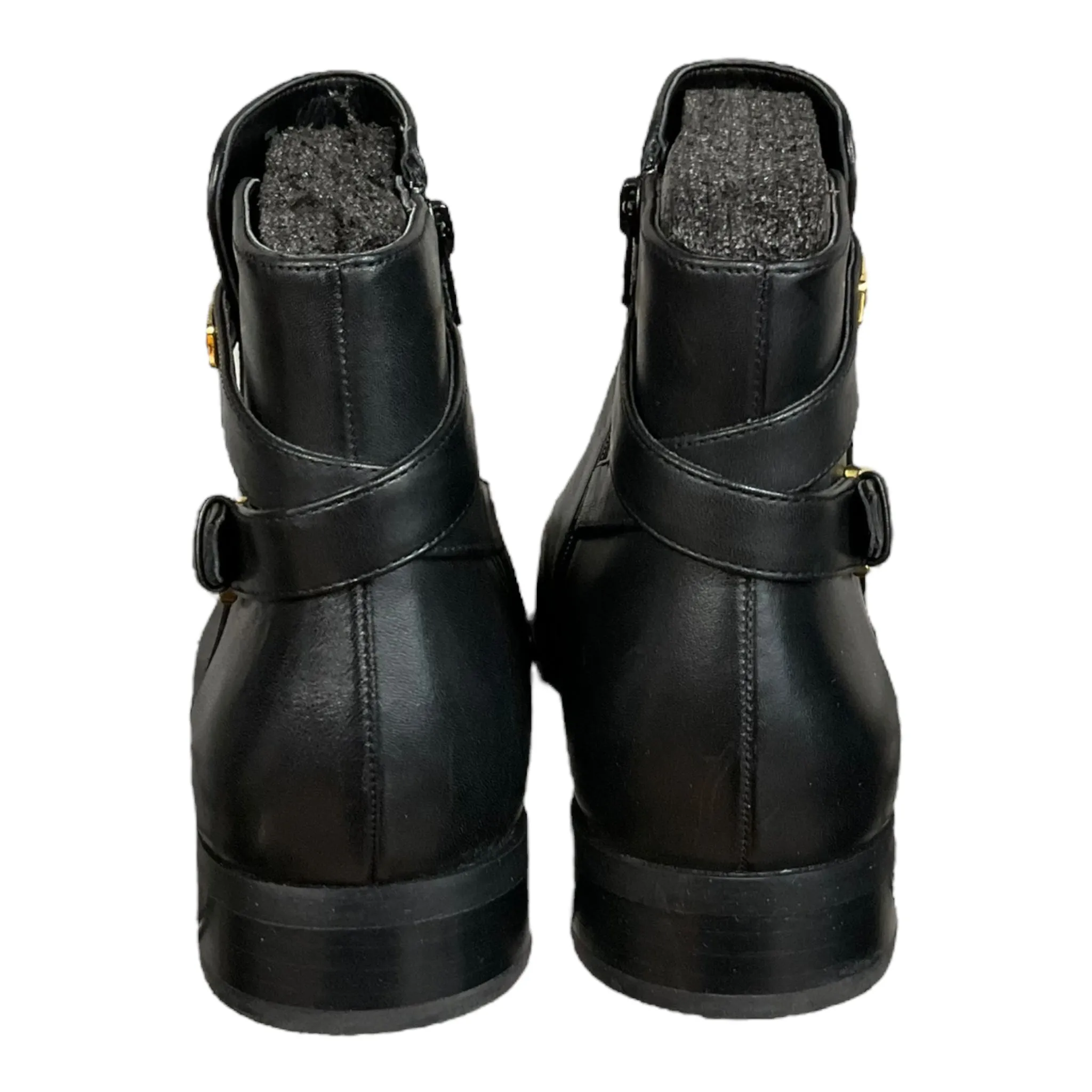 Black Boots Ankle Flats Lauren By Ralph Lauren, Size 10