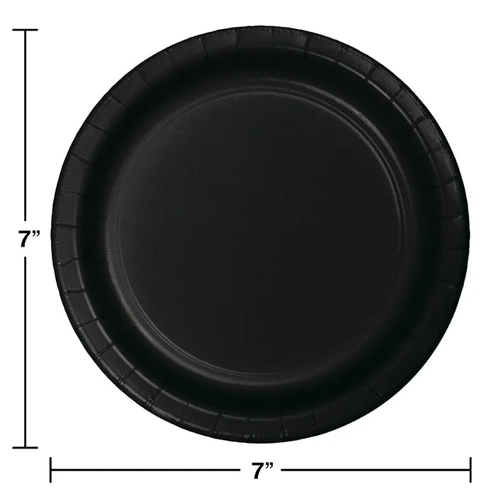 Black Paper Dessert Plates (24/Pkg)