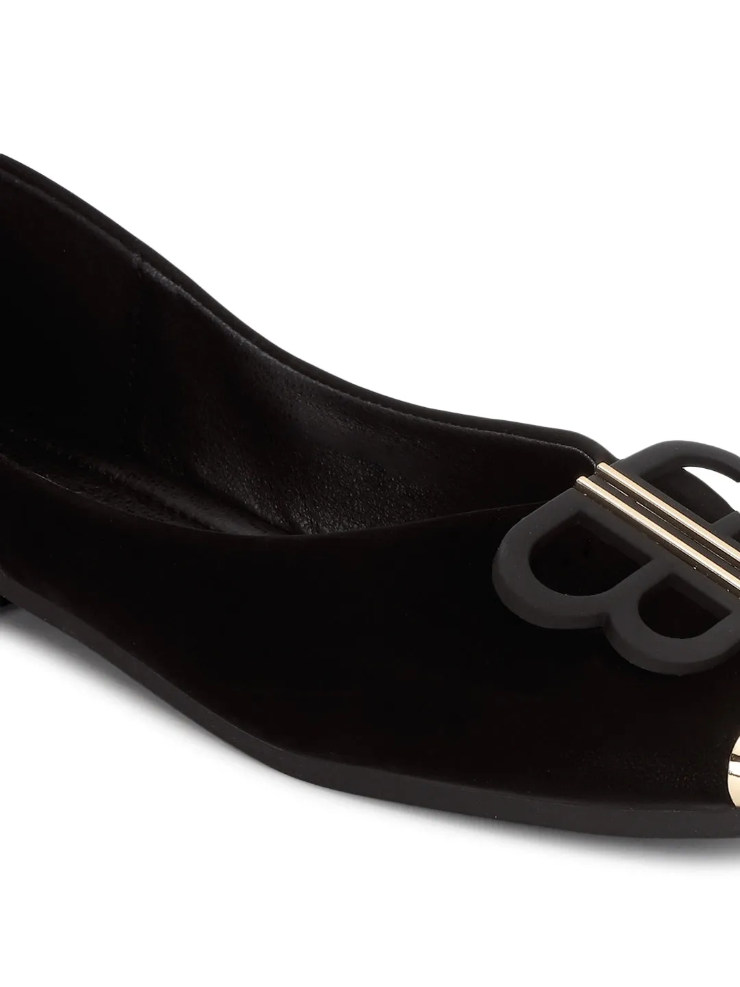 Black PU Slip-On Stylish Ballerina (TC-RS3646-BLK)