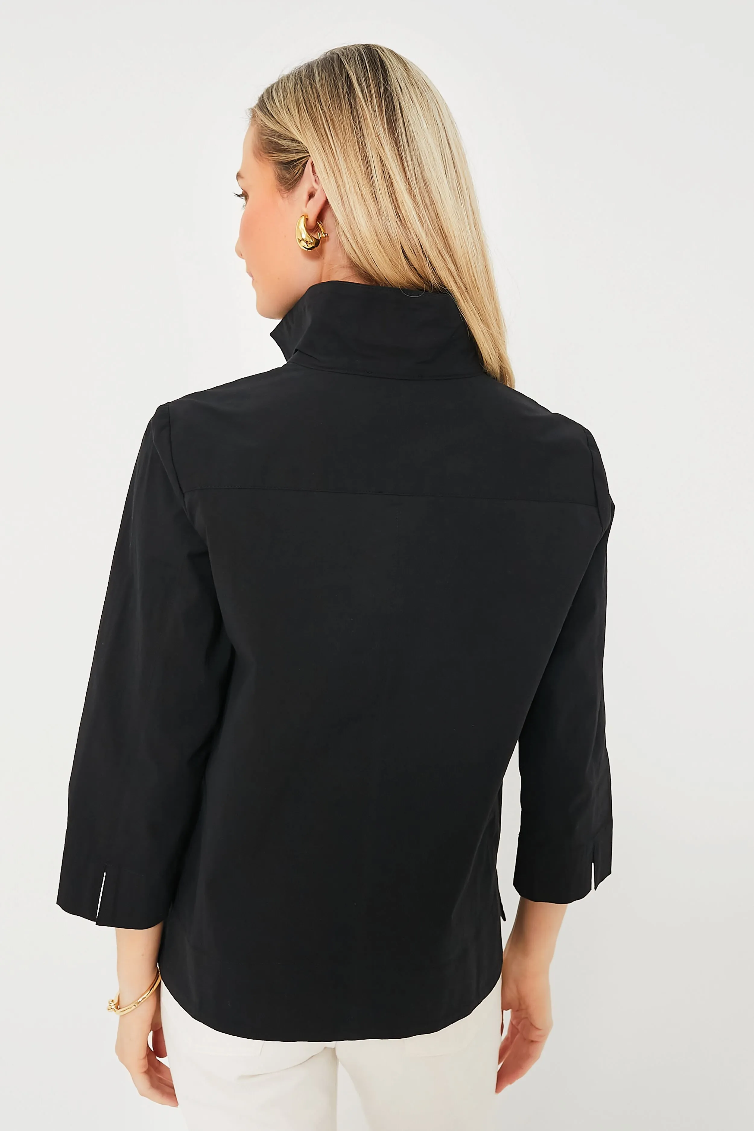 Black Sullivan Stand Collar Blouse