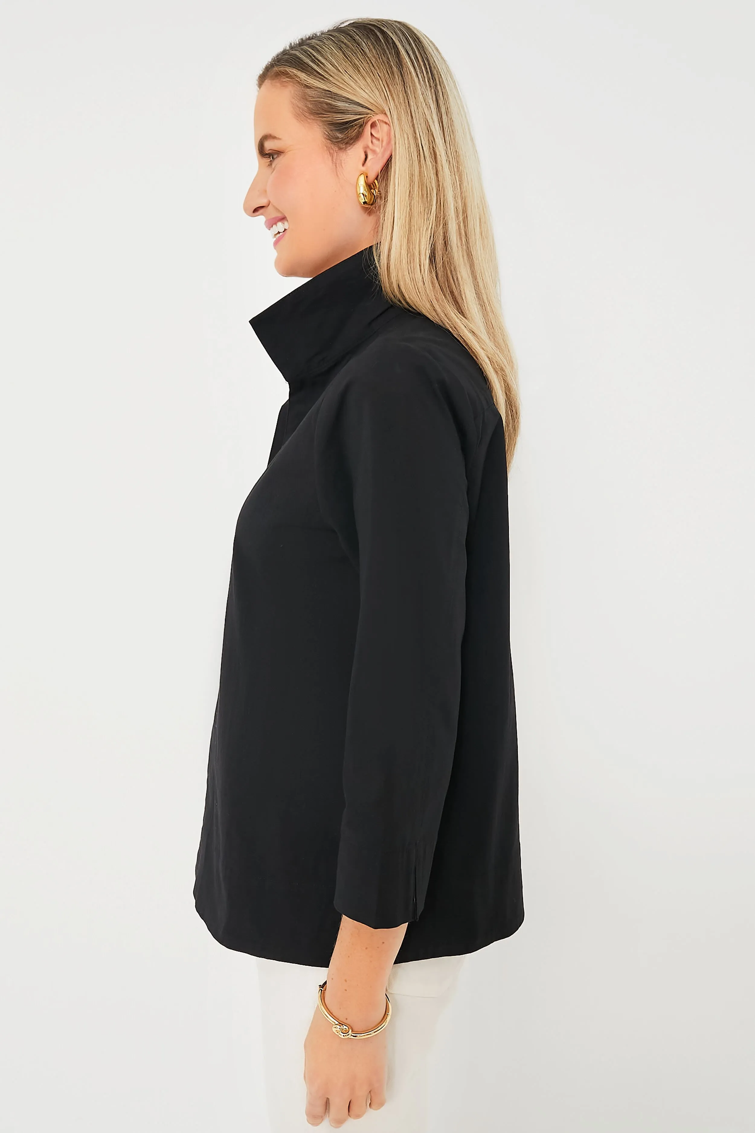 Black Sullivan Stand Collar Blouse