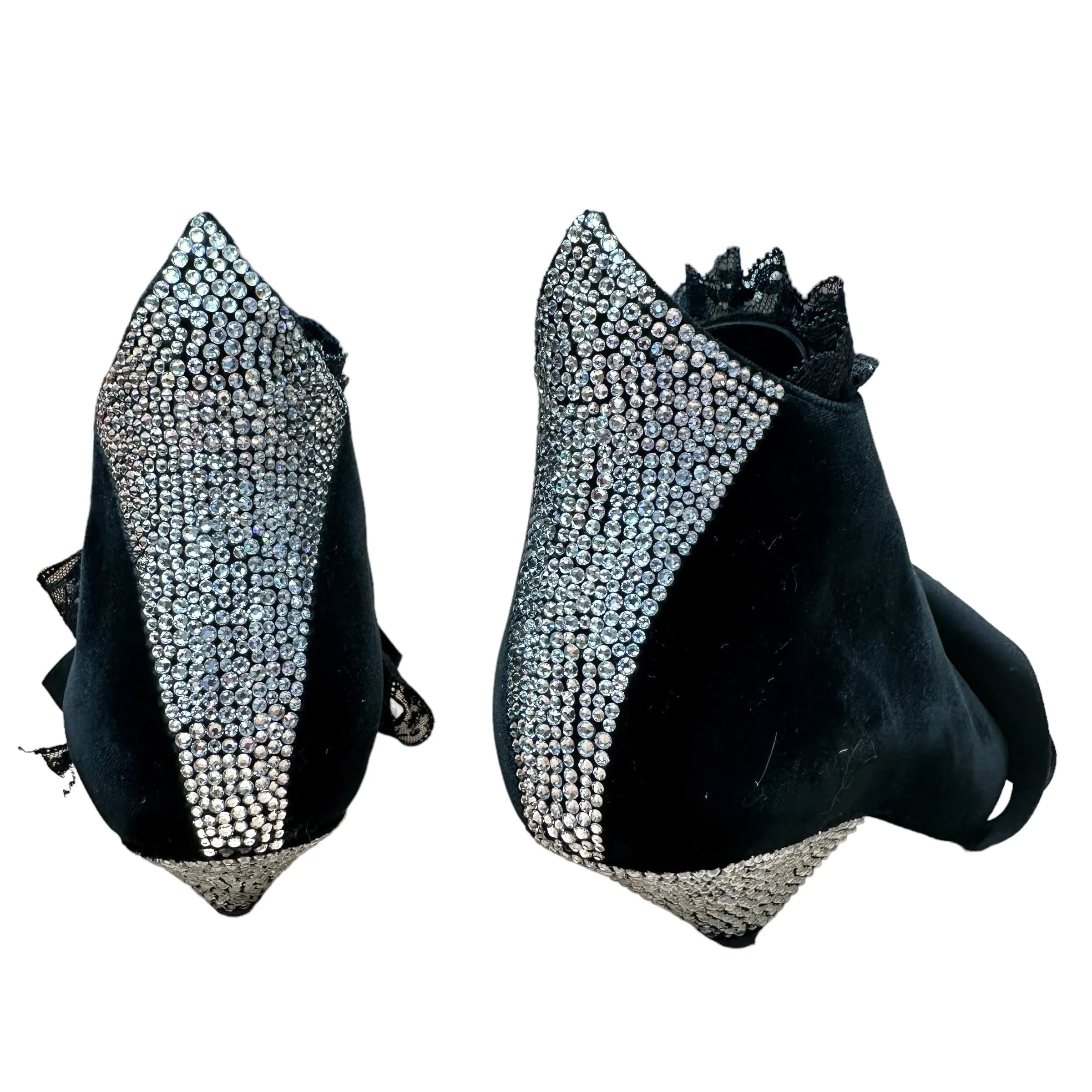 Black Velvet & Crystal Shoes - 9