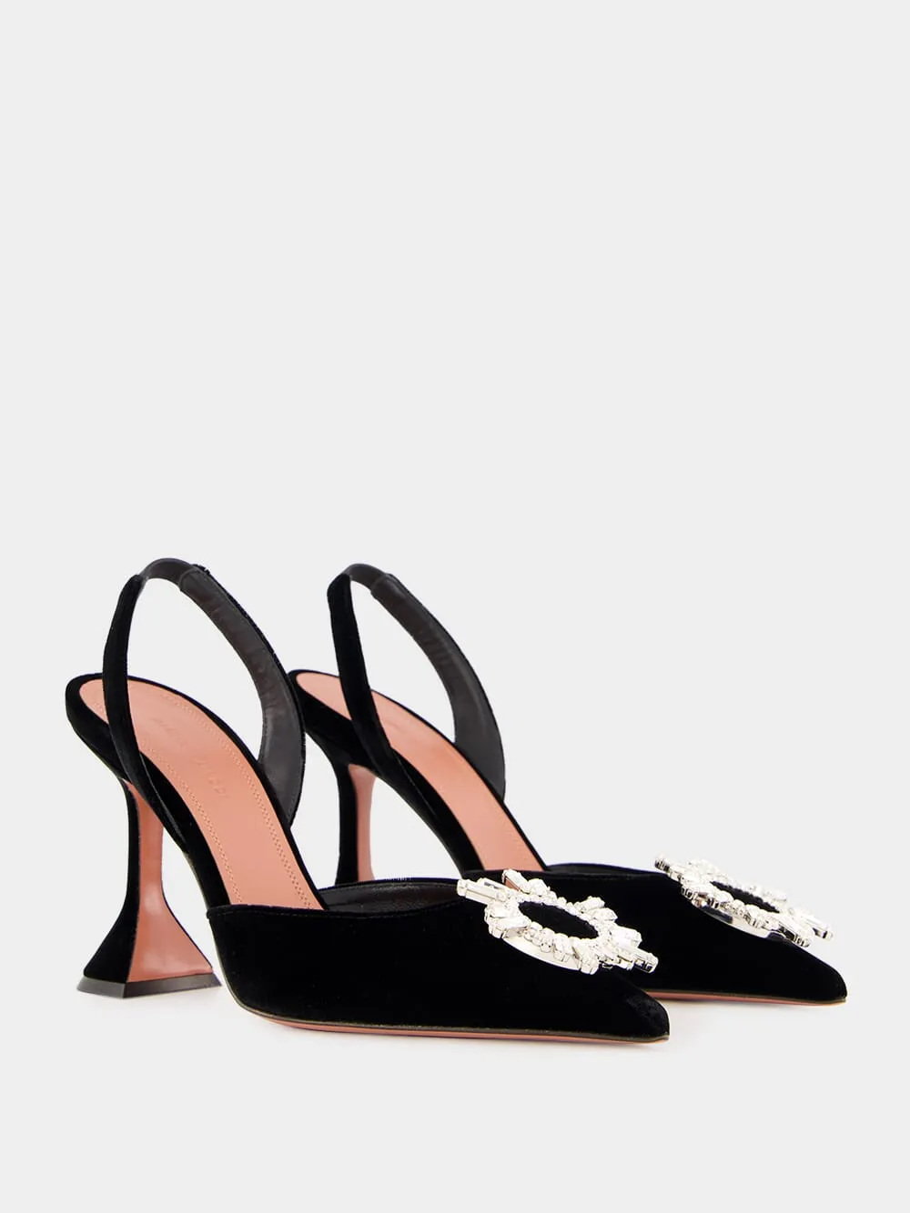 Black Velvet Begum Slingback Pumps