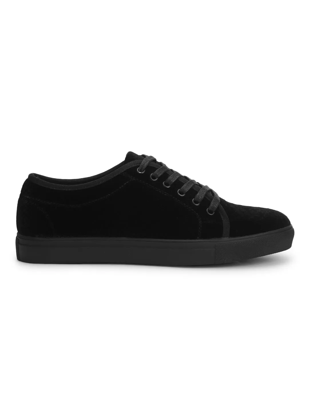 Black Velvet Lace Up Men Creepers