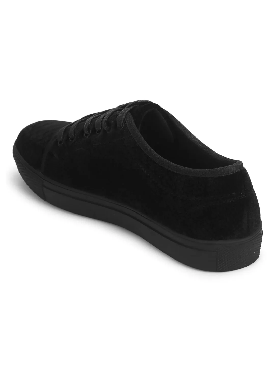 Black Velvet Lace Up Men Creepers