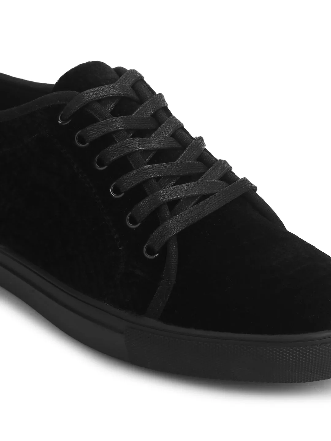 Black Velvet Lace Up Men Creepers