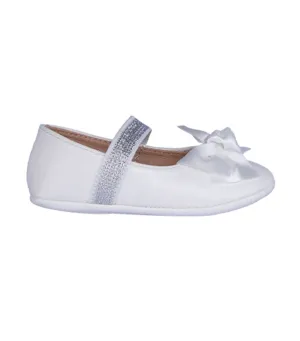 Blush Toddler to Kids Ballet Flats for Girls - White