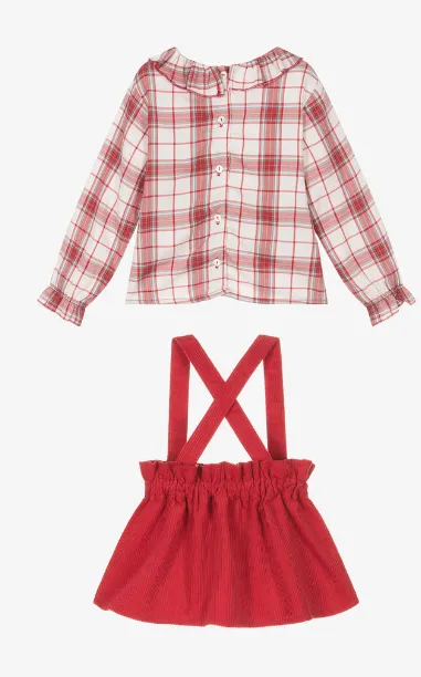 Boboli - Red & Plaid Dress Set