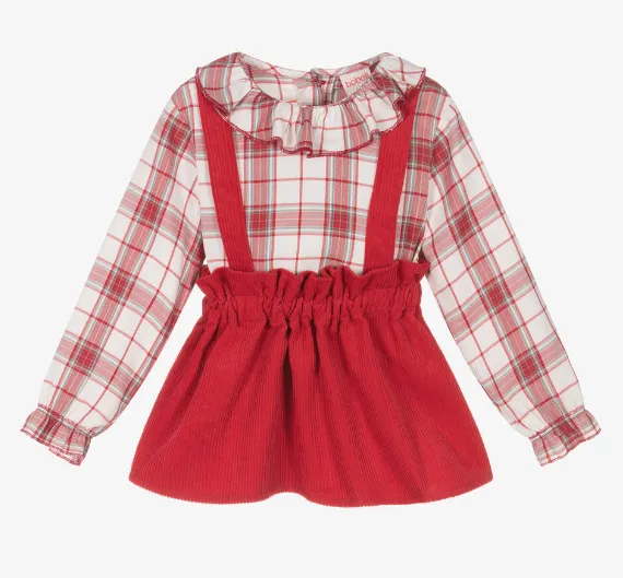 Boboli - Red & Plaid Dress Set