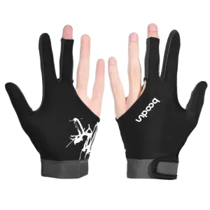 BOODUN M050912 Thin Breathable Men and Women Billiards Three Finger Single Gloves, Size:M(Dark Grey)