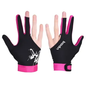 BOODUN M050912 Thin Breathable Men and Women Billiards Three Finger Single Gloves, Size:M(Rose Red)