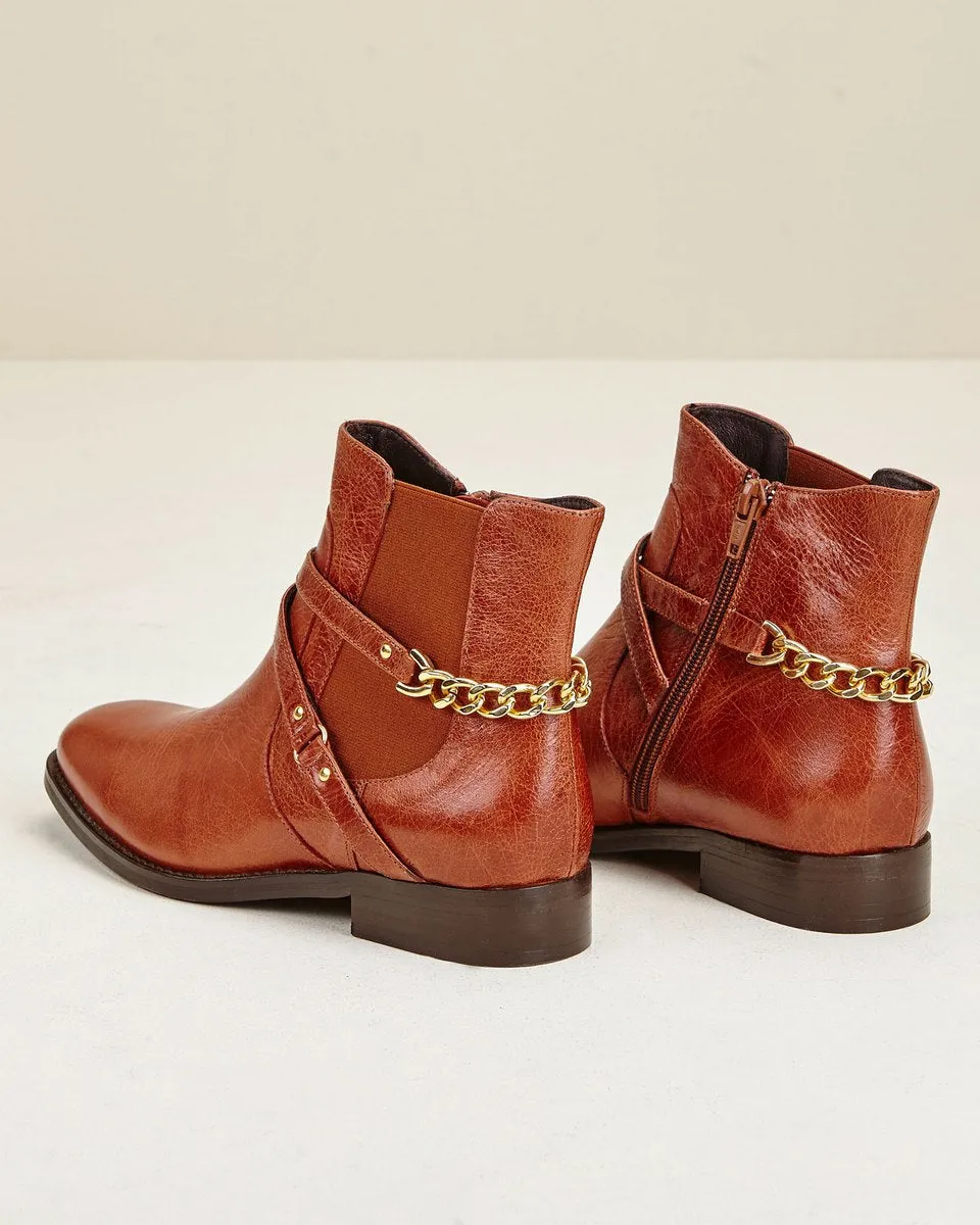 Bottines En Cuir De Veau Eloni - Marron