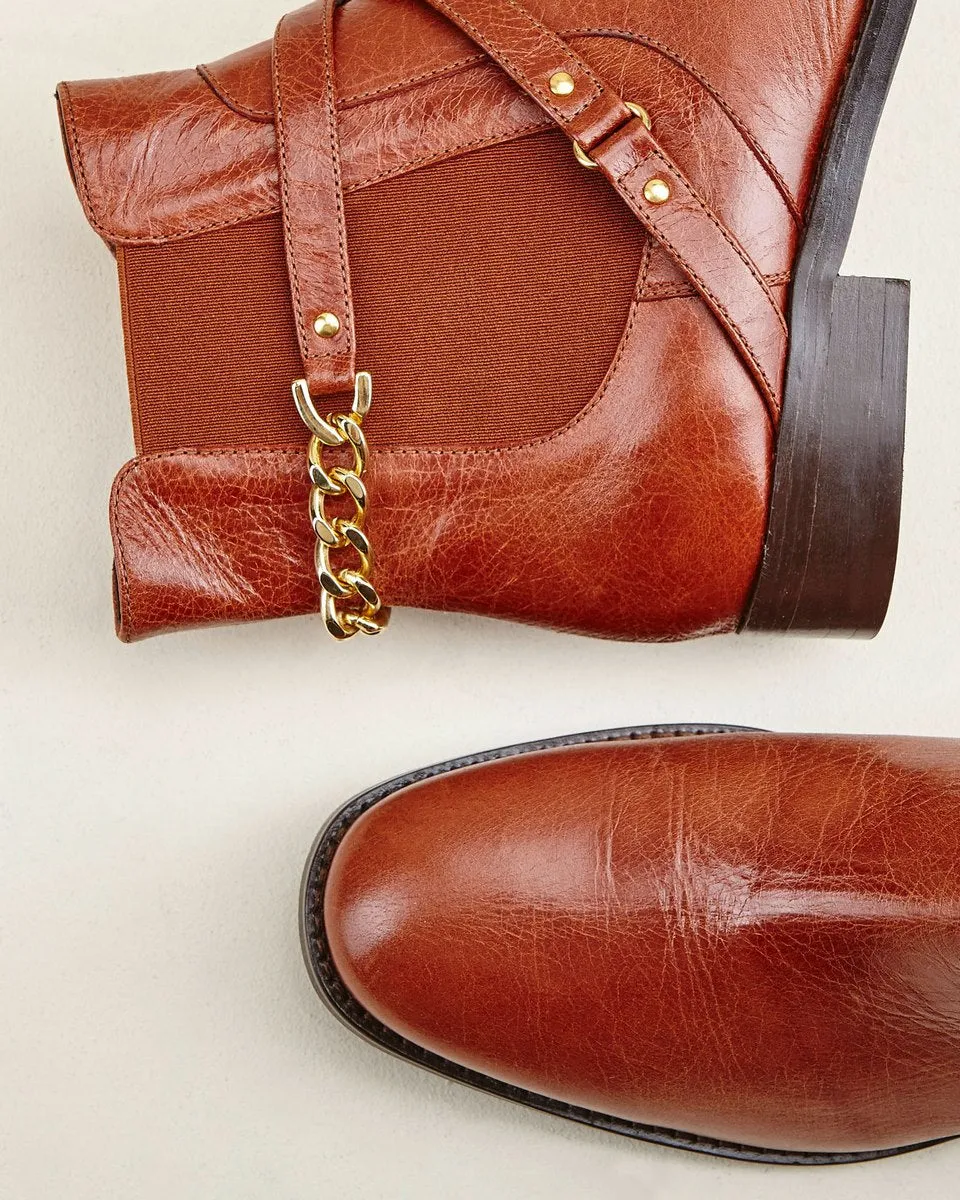 Bottines En Cuir De Veau Eloni - Marron