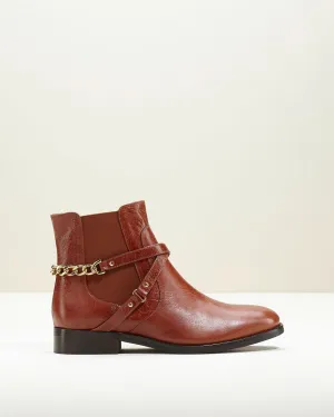 Bottines En Cuir De Veau Eloni - Marron