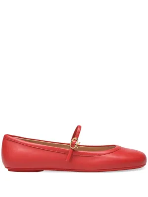 Bright Red Ballerina Flat Shoes