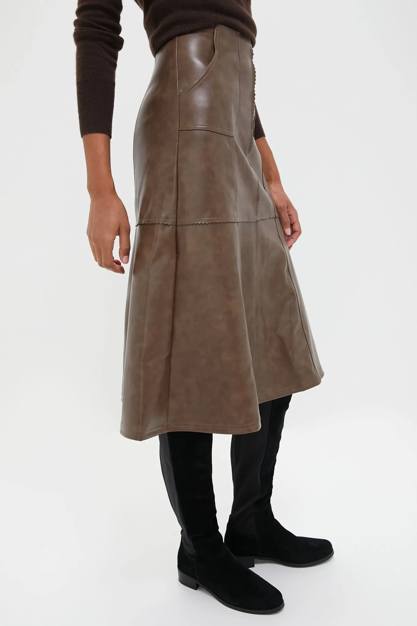 Brown Maddelena Midi Skirt