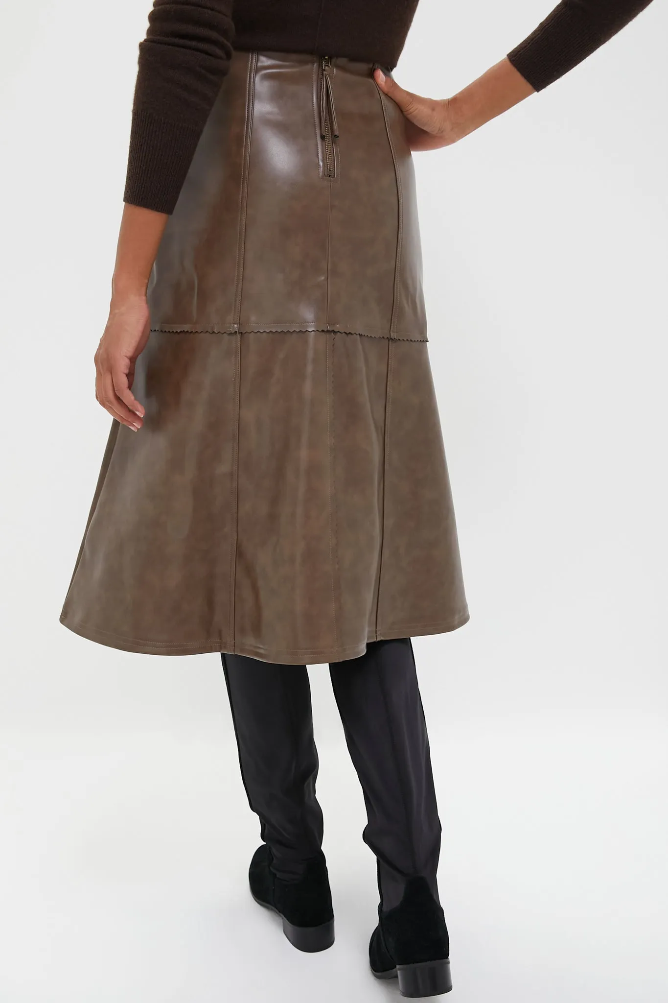 Brown Maddelena Midi Skirt