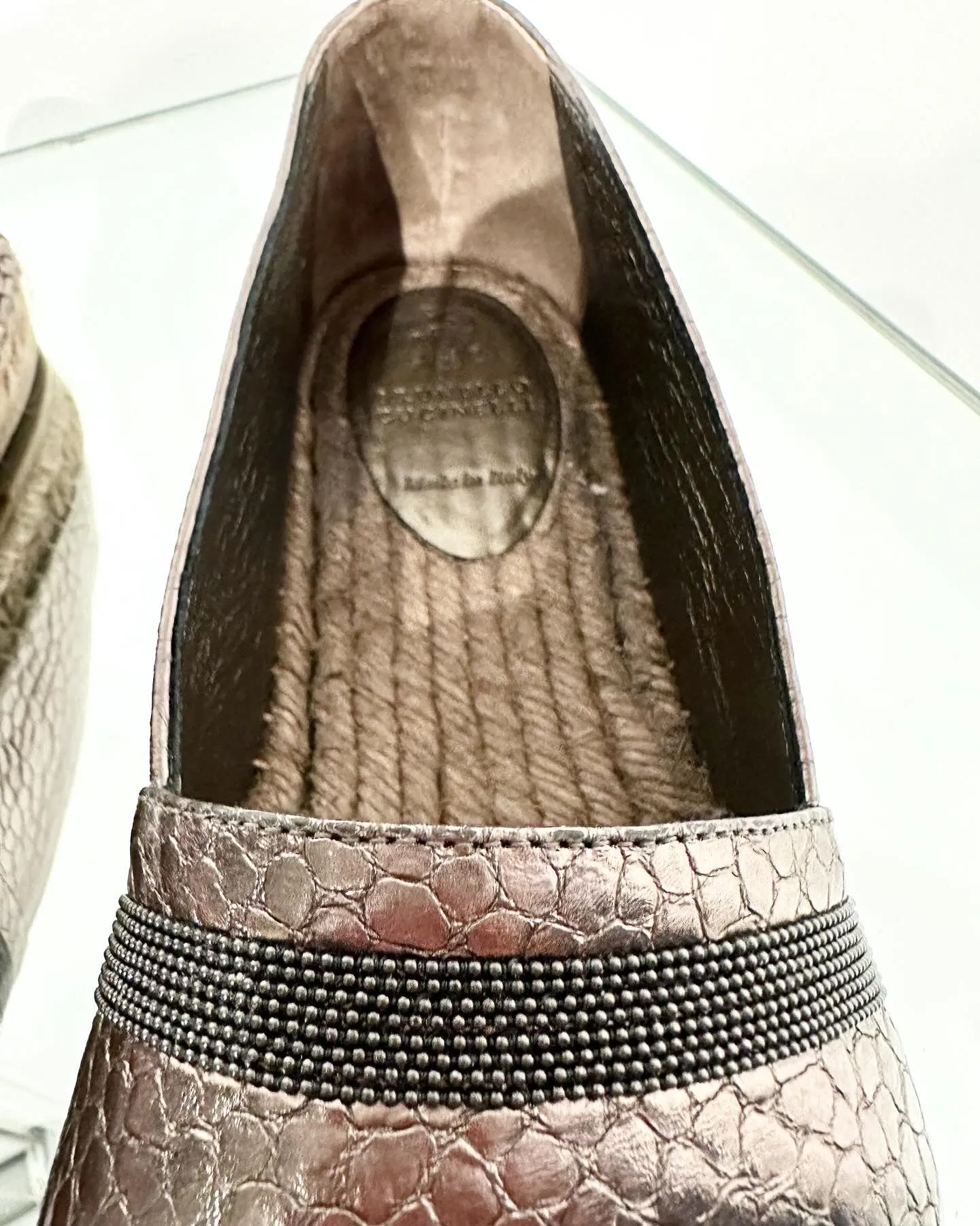 BRUNELLO CUCINELLI Leather Espadrille Flats