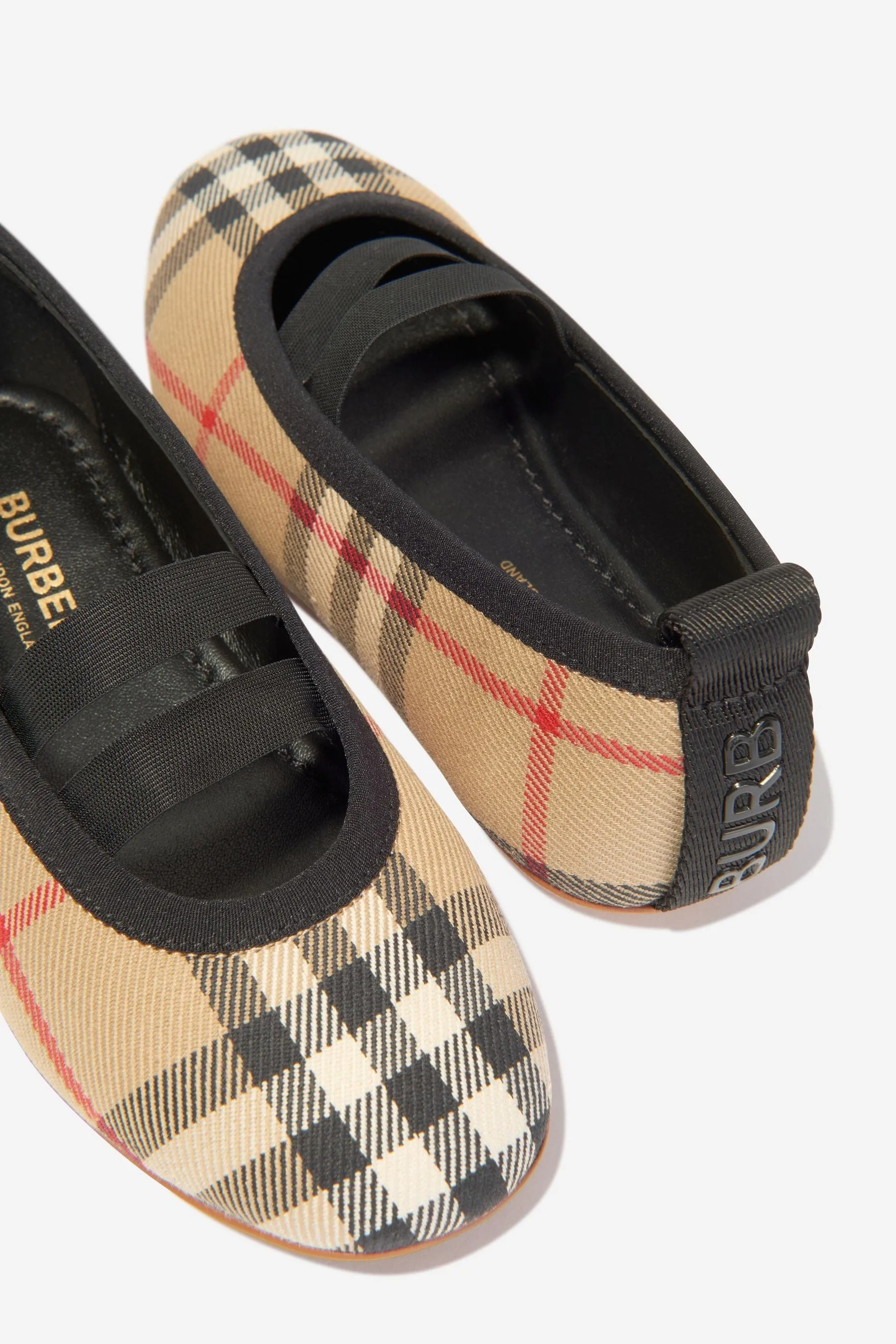 Burberry Girls Mini Grace Check Print Slip On Shoes